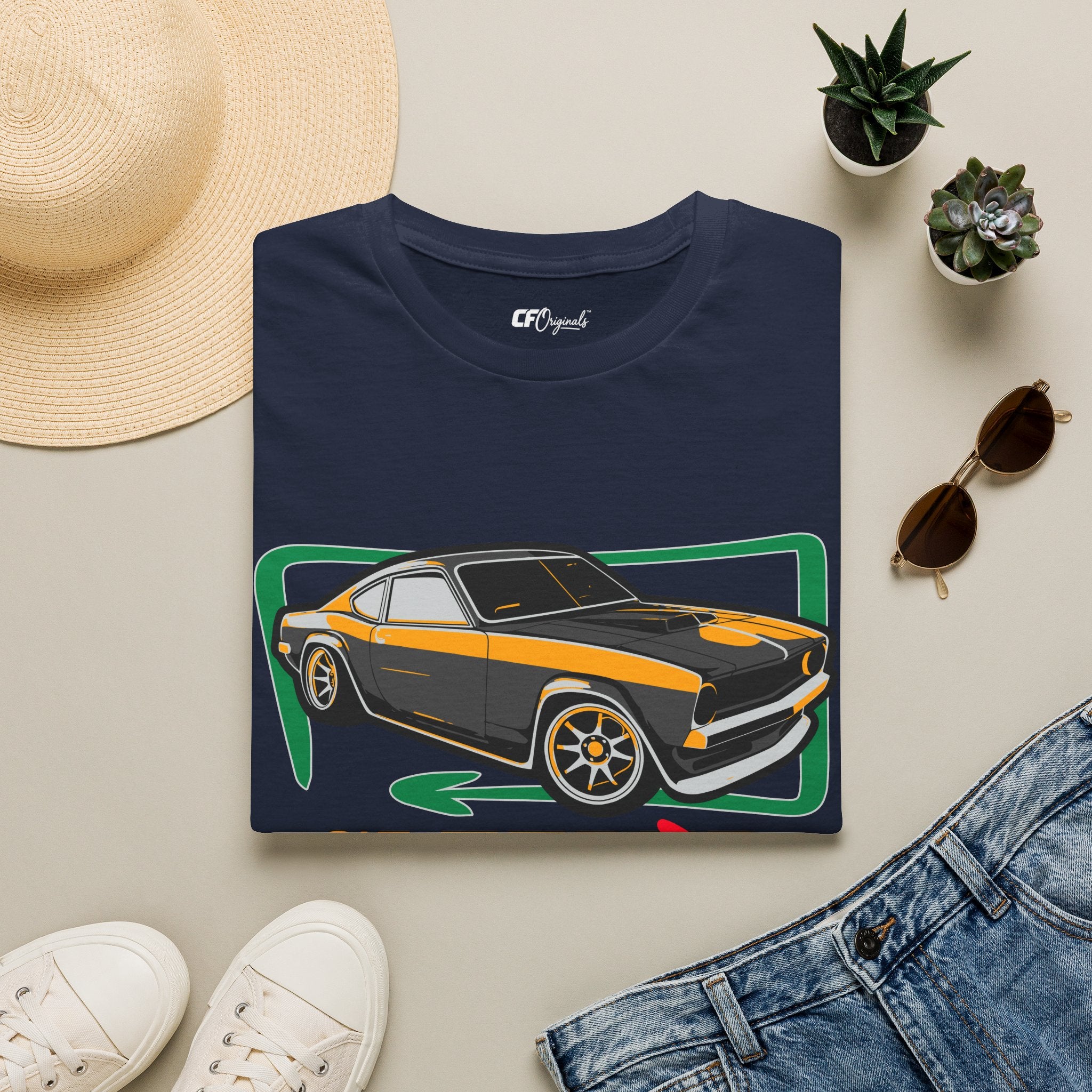 Classic Muscle Car T-Shirt — Retro 'Sleepless' Graphic Tee