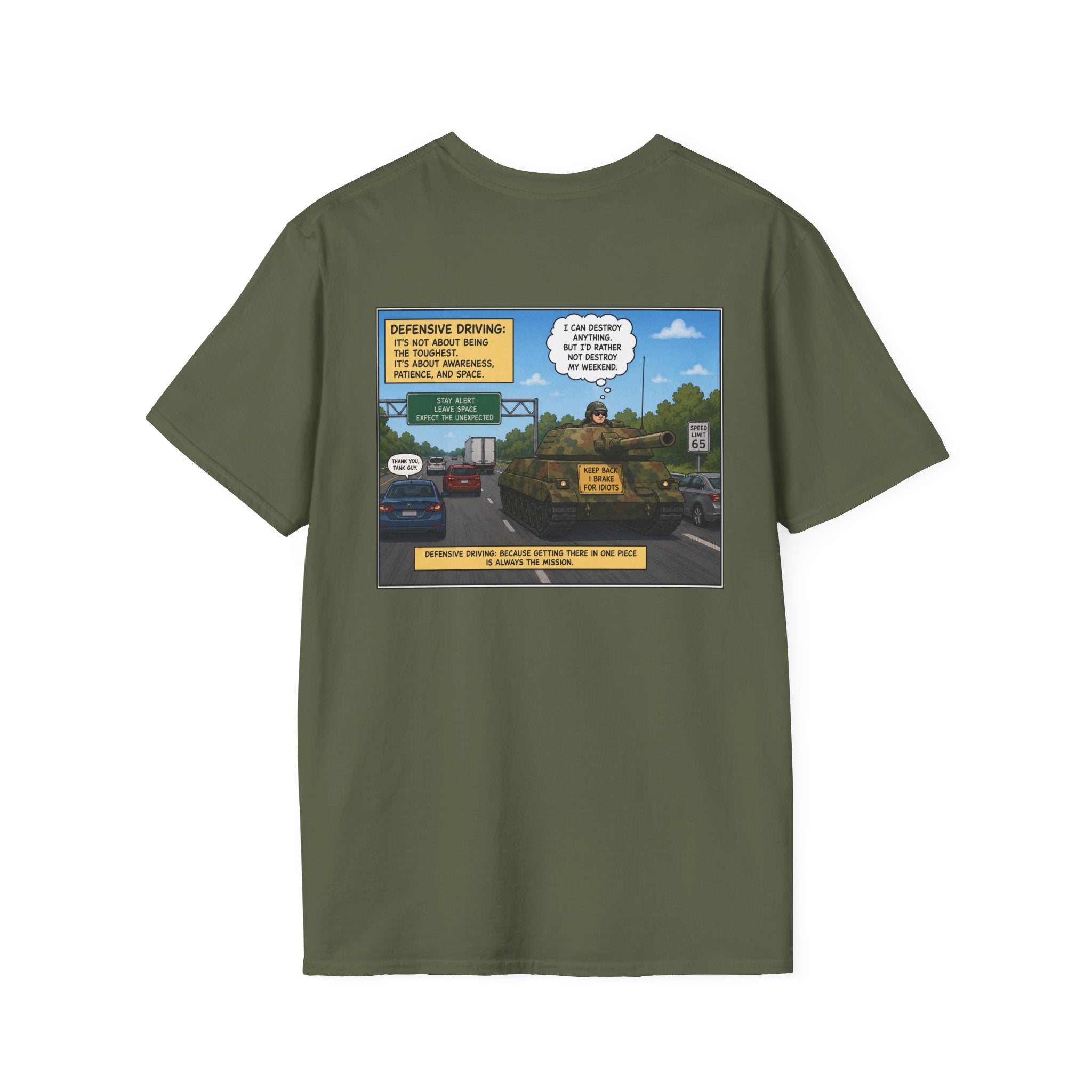Military Tank Driver Tee — Defensive Driving Humor T-Shirt