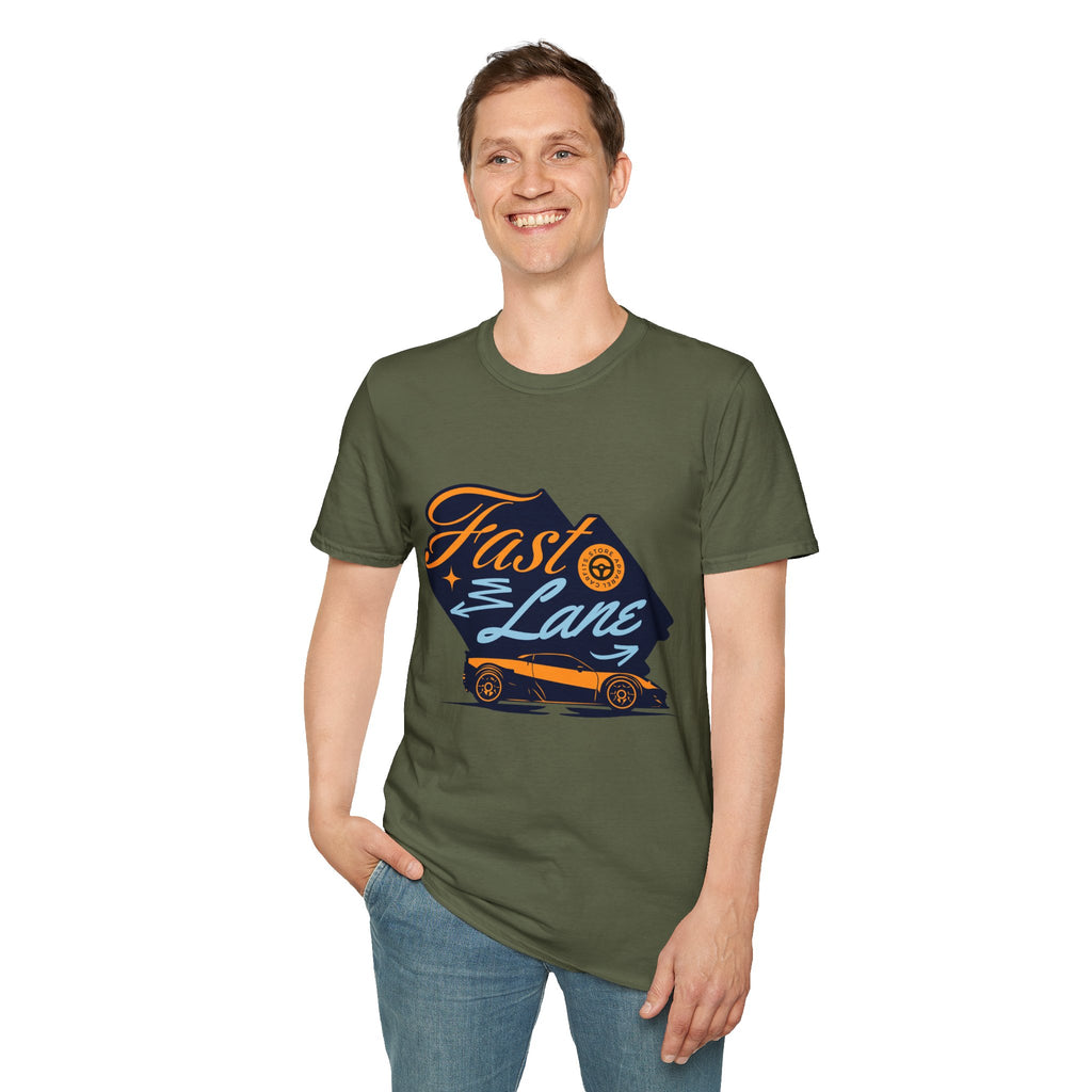 Fast Lane T-Shirt — Retro Racing Car Graphic Tee