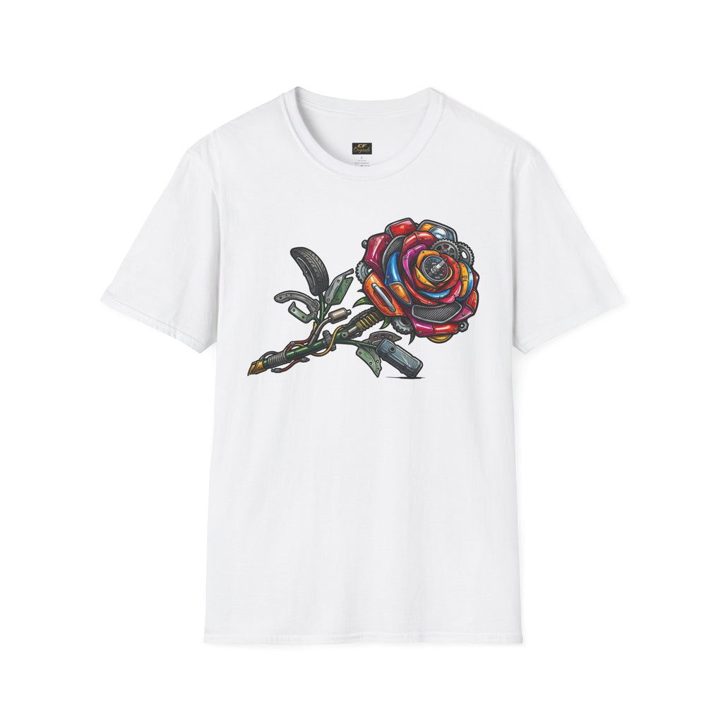 Colorful Mechanical Rose Graphic Tee
