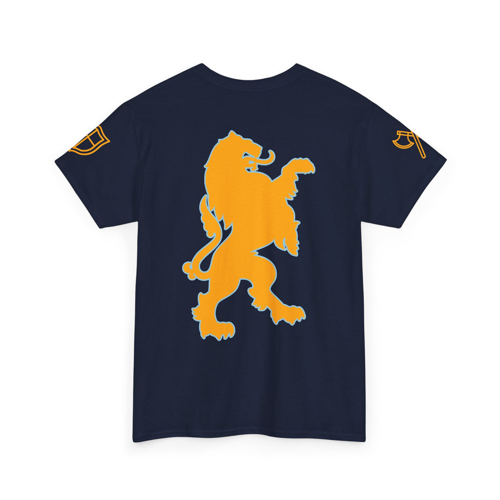 Lion Crest Tee — "Mane Line Auto" Vintage Heraldic Graphic Shirt