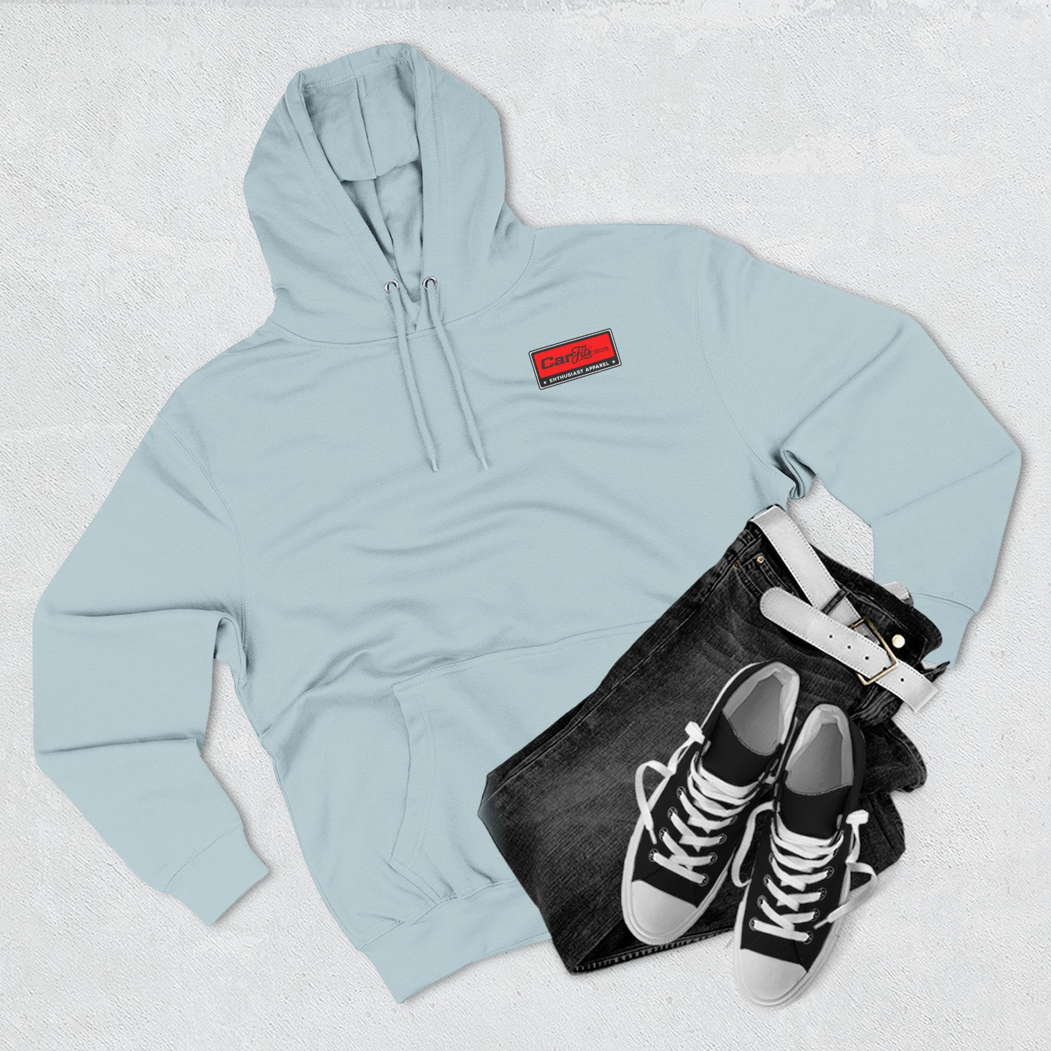 Flatout Garage Fleece Hoodie — Mechanic Shop Logo Pullover