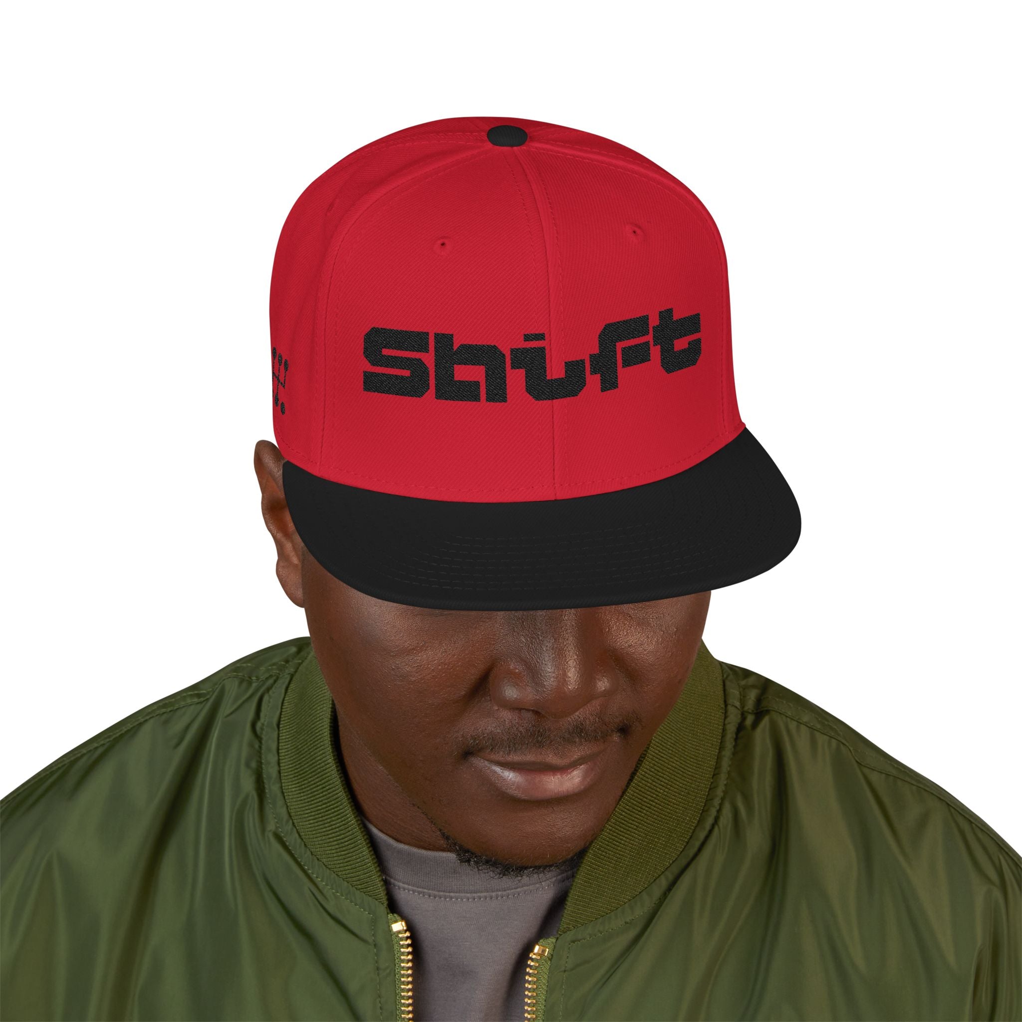 Embroidered 'Shift' Snapback Hat — Motorsport Logos