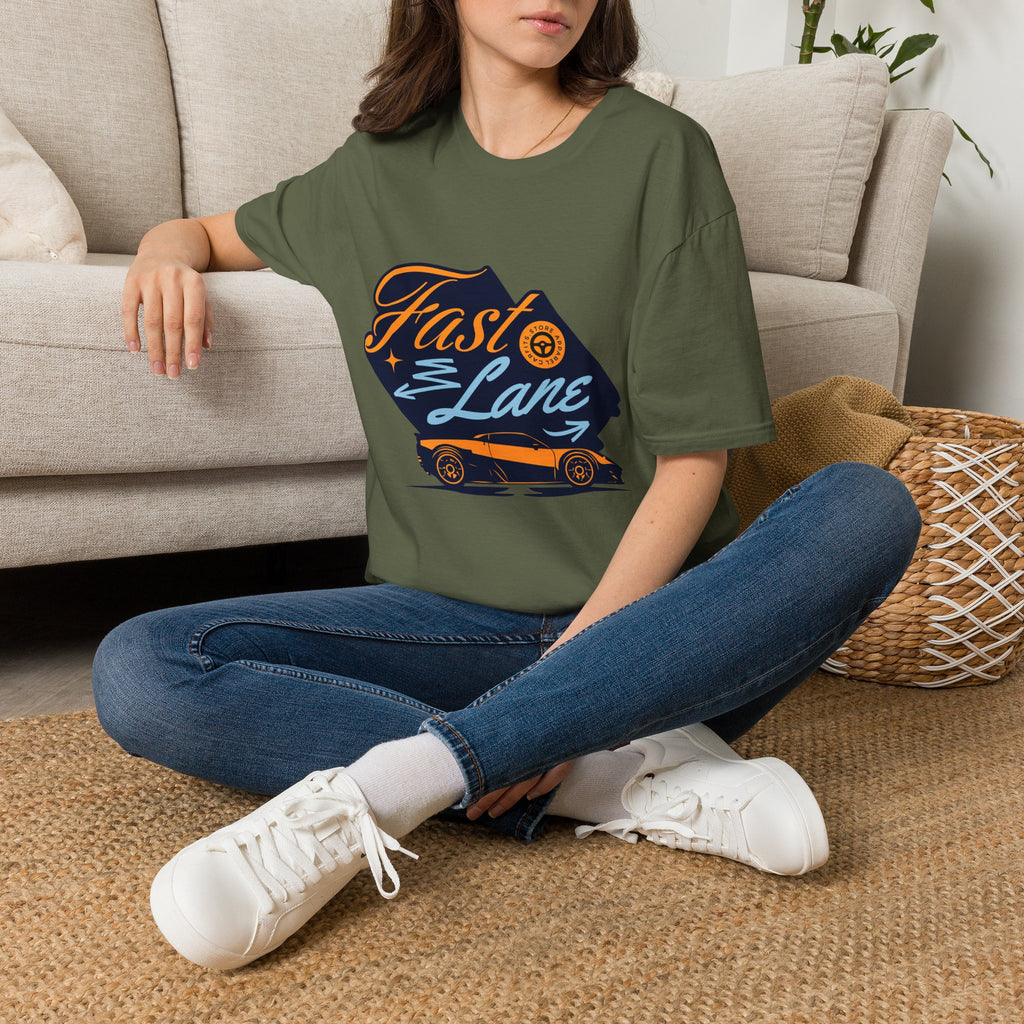 Fast Lane T-Shirt — Retro Racing Car Graphic Tee