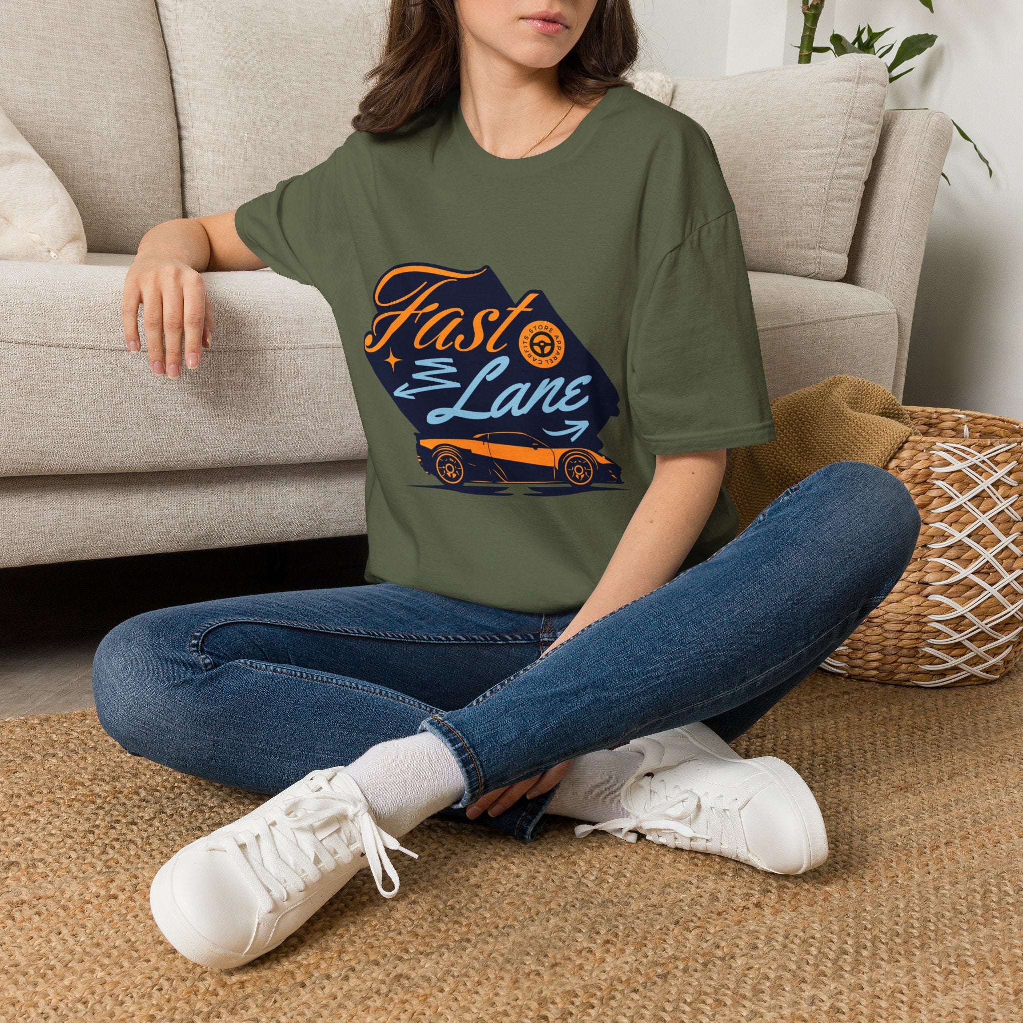 Fast Lane T-Shirt — Retro Racing Car Graphic Tee