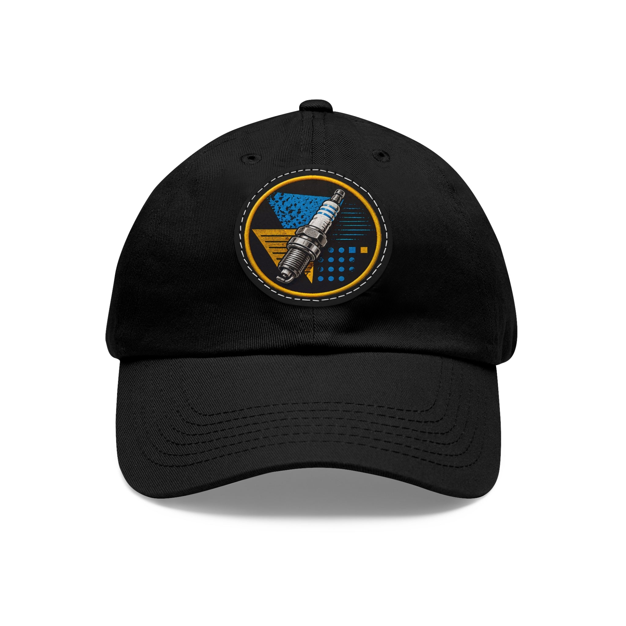 Spark Plug Patch Dad Hat — Vintage Automotive Mechanic Cap