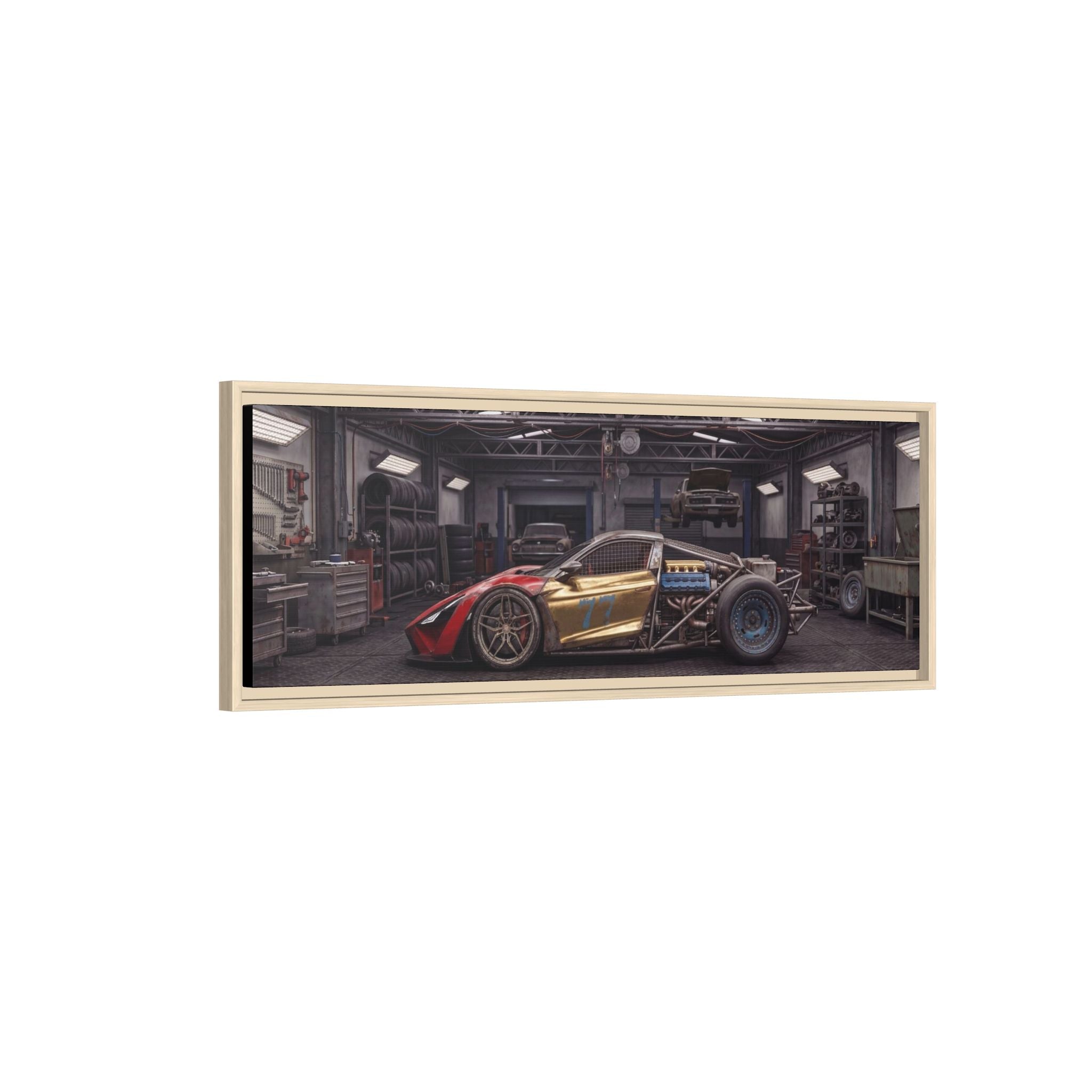 Framed Matte Canvas Supercar Rat Rod - Car Garage Wall Art