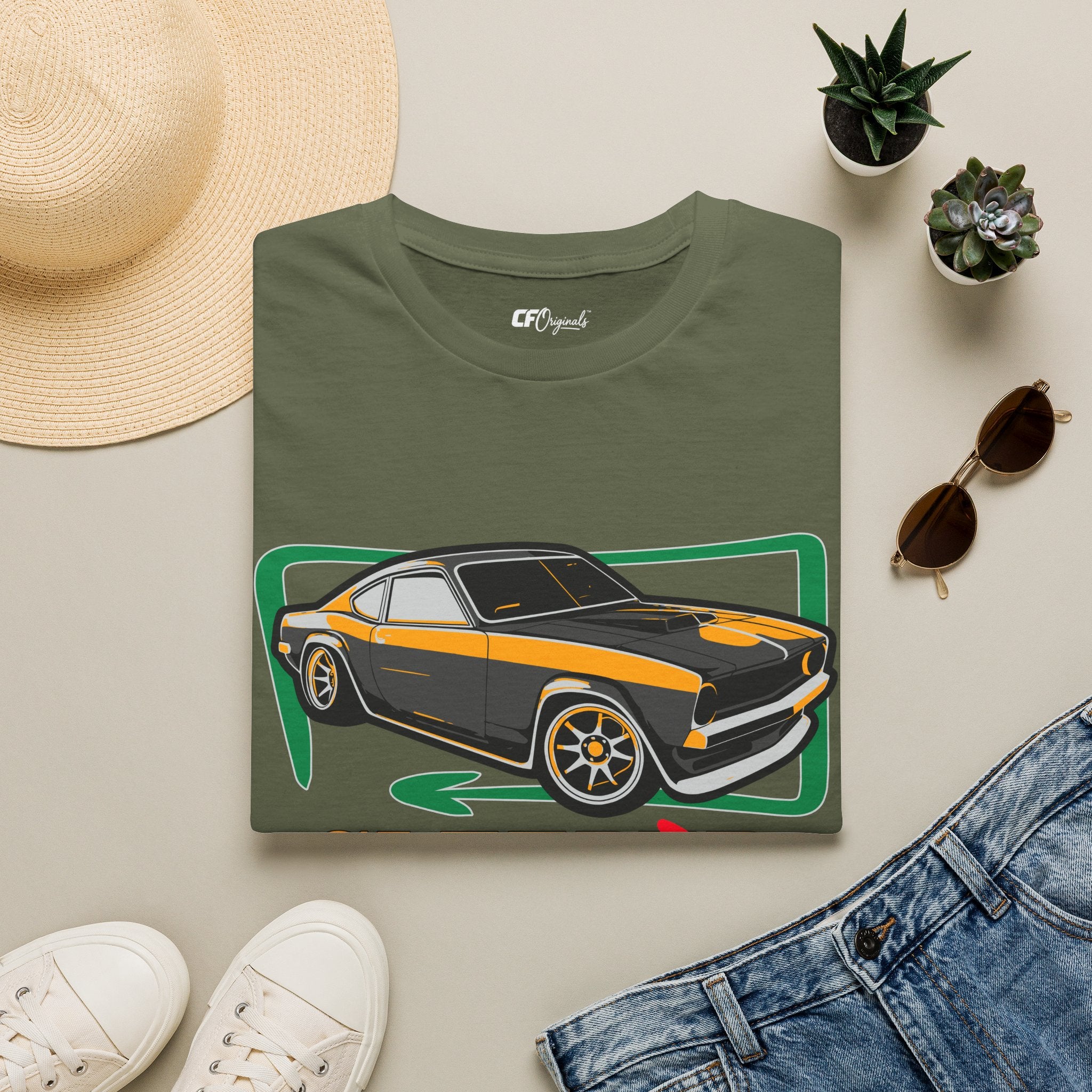 Classic Muscle Car T-Shirt — Retro 'Sleepless' Graphic Tee