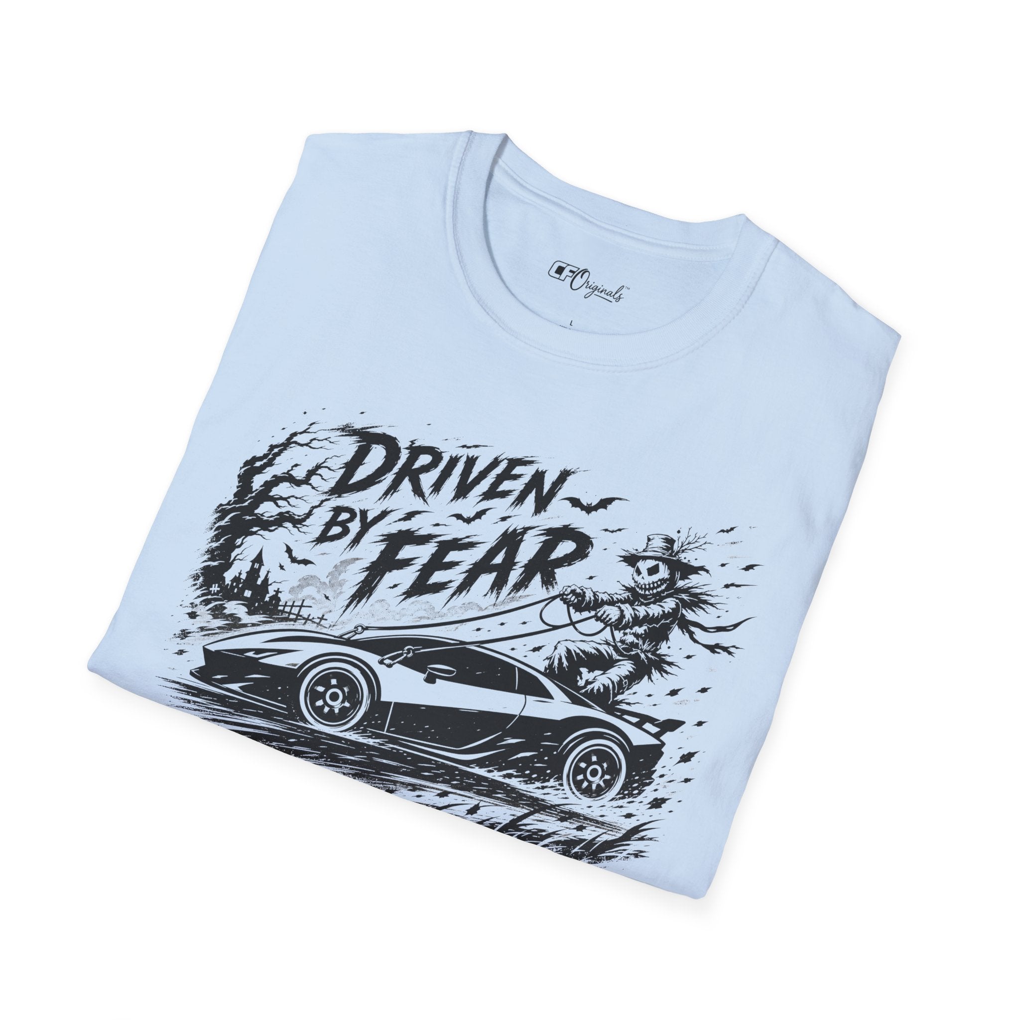 Driven By Fear T‑Shirt — Horror Sports Car Graphic Tee