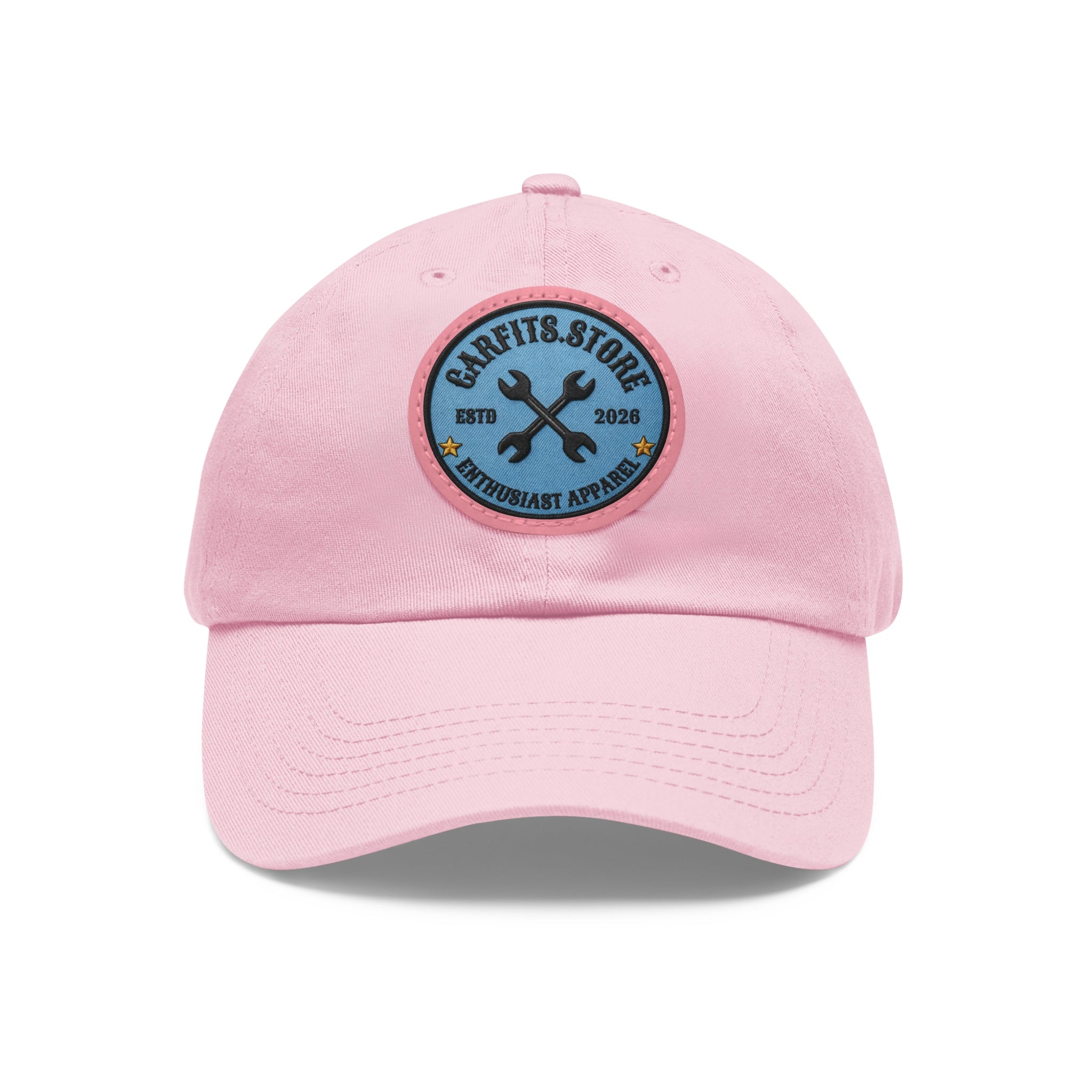 Mechanic Logo Dad Hat — Leather Patch Cap