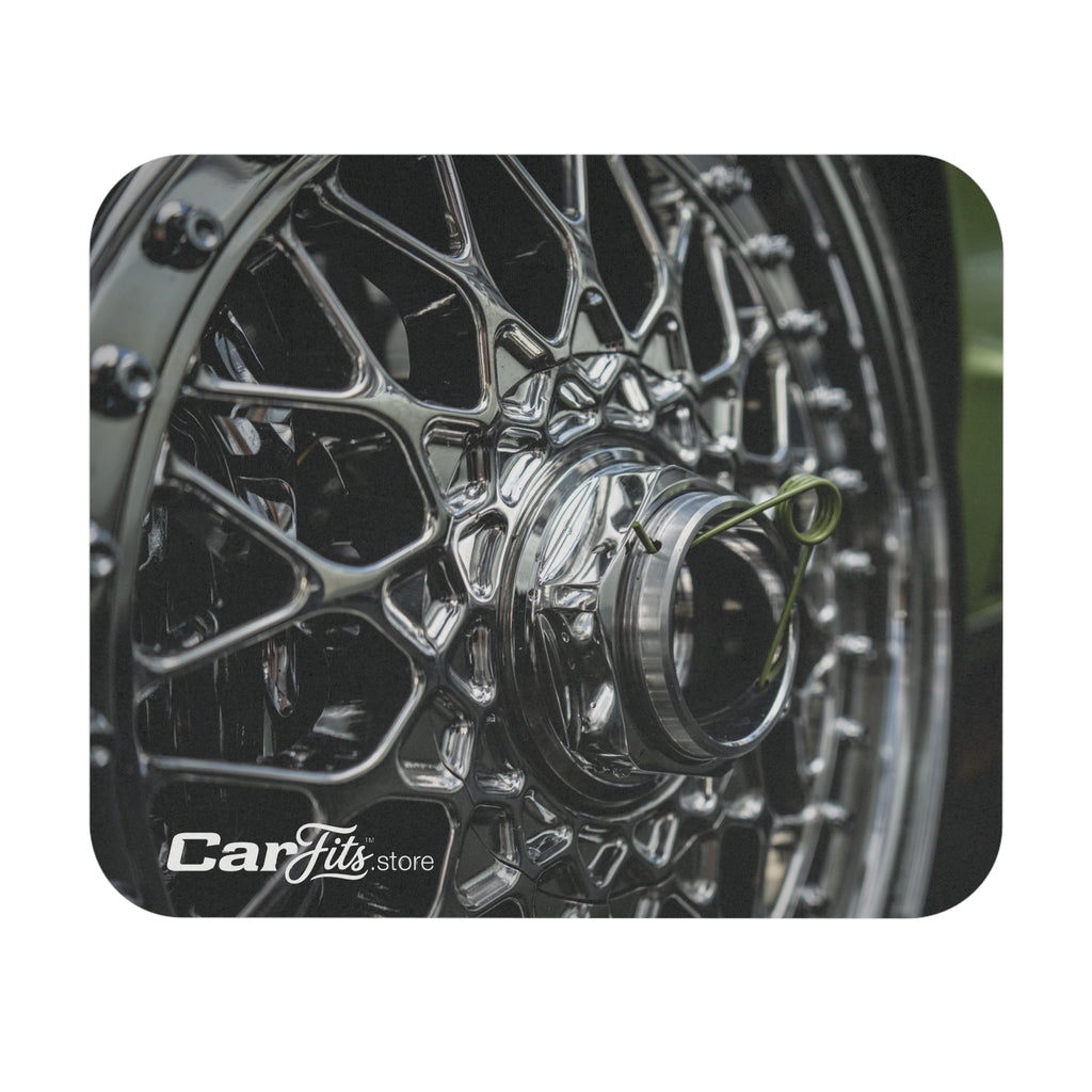 Chrome Basketweave Wheel Mouse Pad — Play and Display