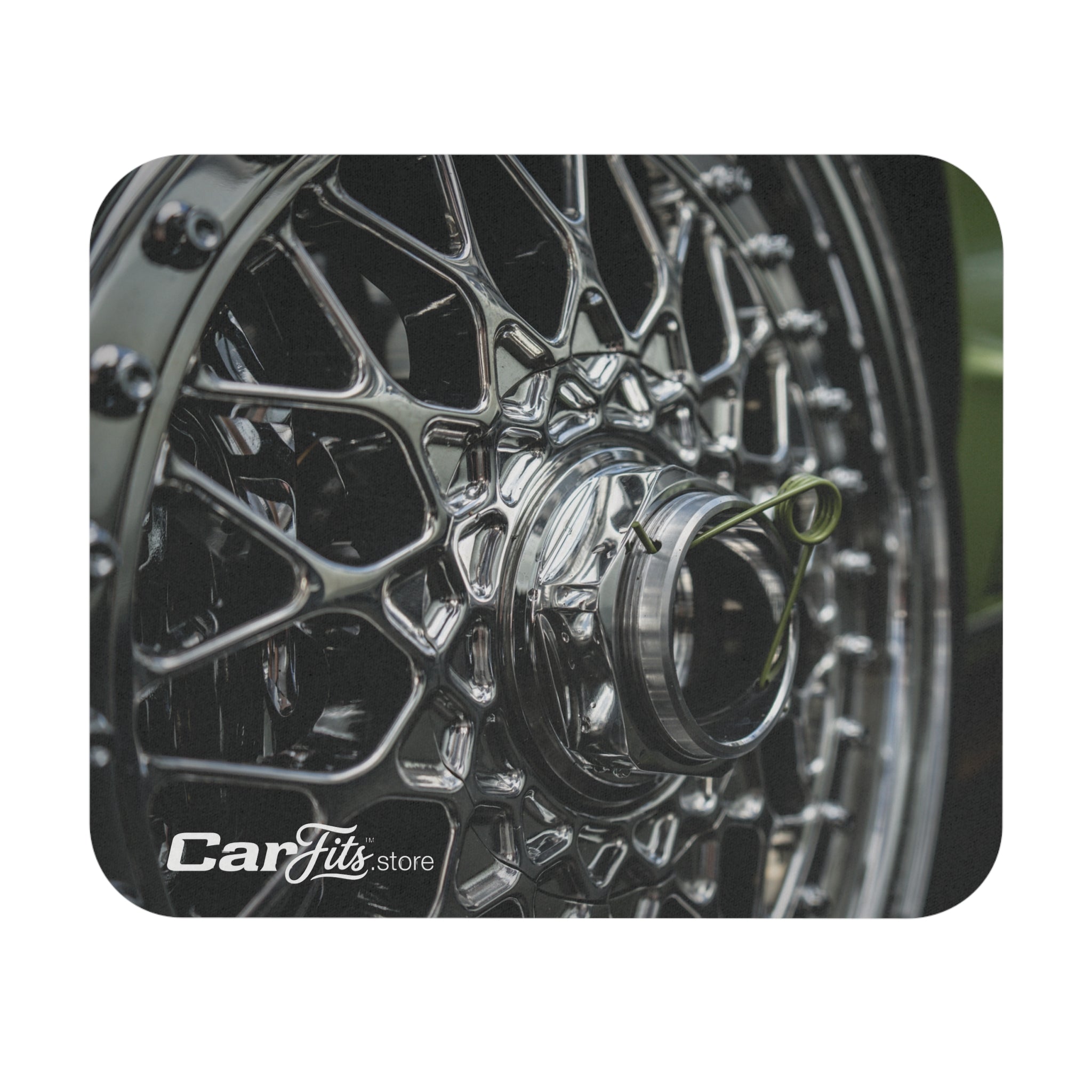 Chrome Basketweave Wheel Mouse Pad — Play and Display