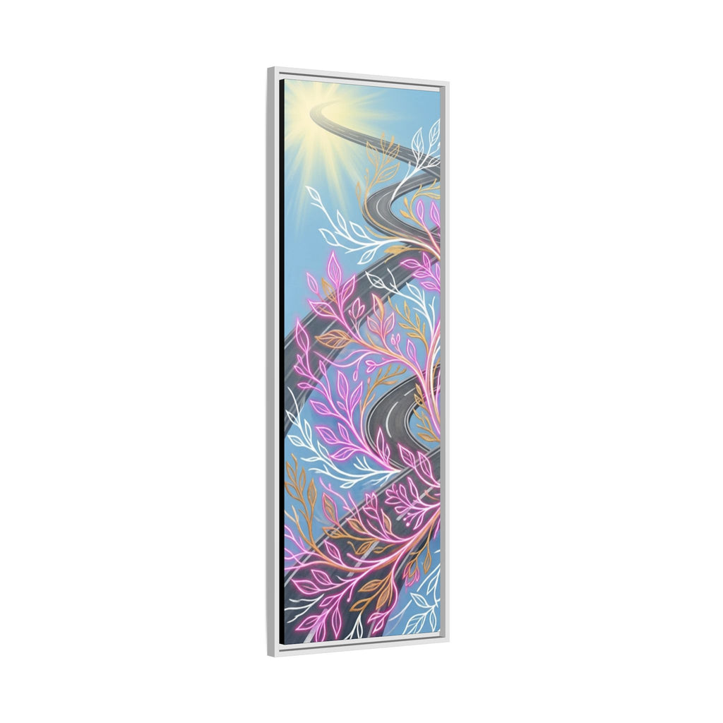 Framed Matte Canvas Floral Vines Wall Art — Pastel Botanical Abstract