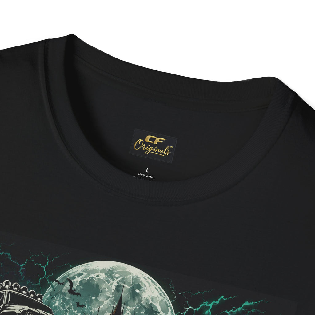 Monster Truck Halloween T‑Shirt — ‘Monsters’ Moonlit Off‑Road Graphic Tee