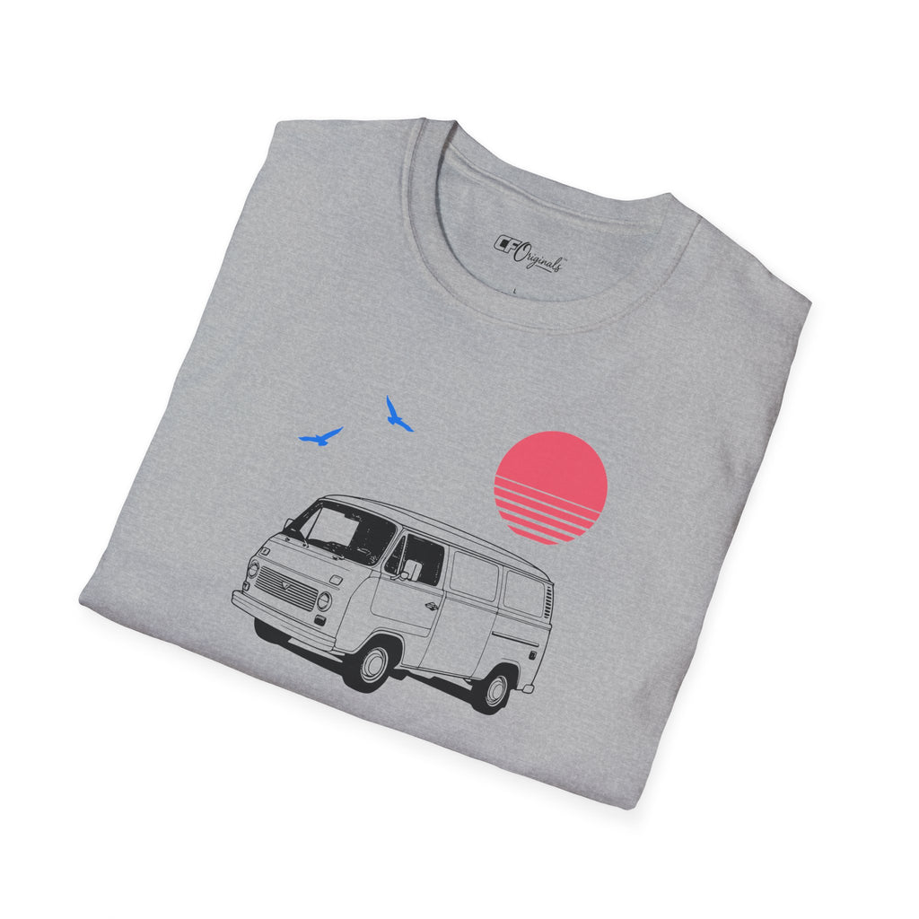 Adventure Van T‑Shirt — Retro Camper Sunset Graphic Tee