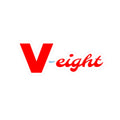 V-eight Red Script Sticker — Retro Logo Kiss-Cut Vinyl