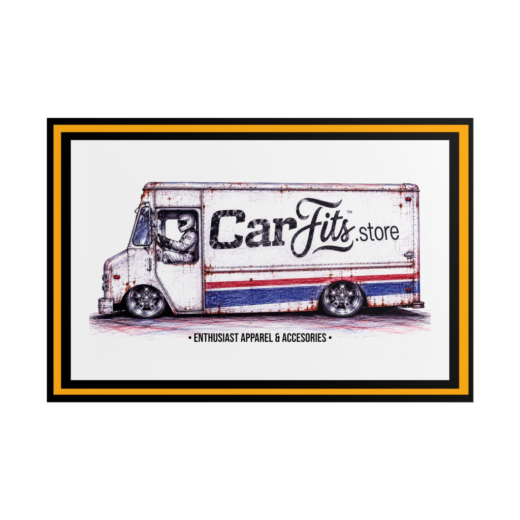 Rolled Poster - Vintage Delivery Truck "CarFits.store" Automotive Wall Art