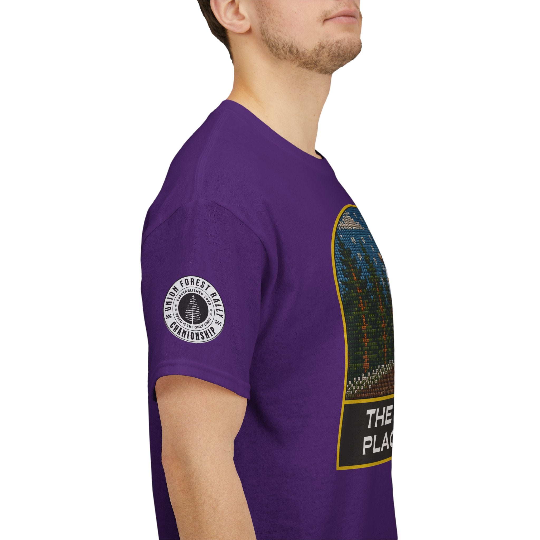 Forest Rally T‑Shirt – 'The Forest Is a Place of Magic' Cross-stitched Style Graphic