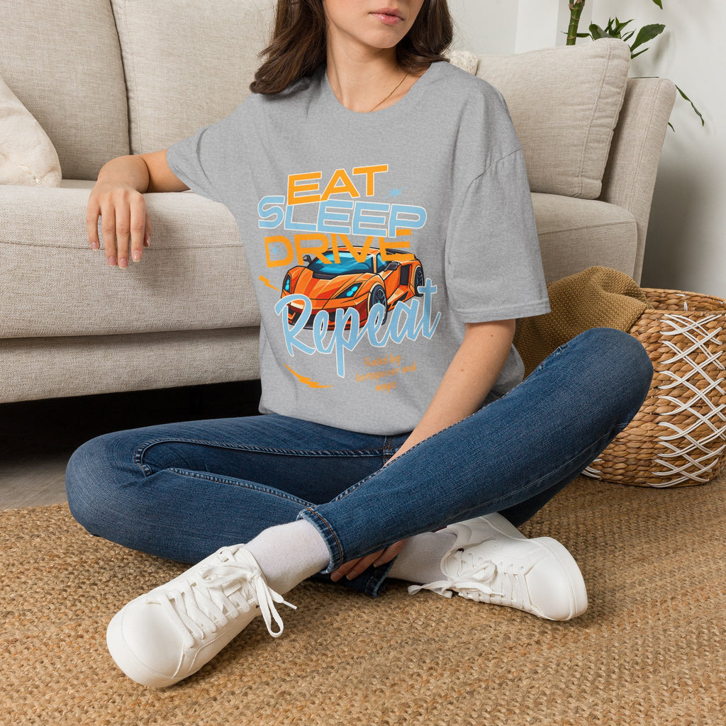 Eat Sleep Drive Repeat T-Shirt — Racing Car Graphic Tee for Motorsport Fans
