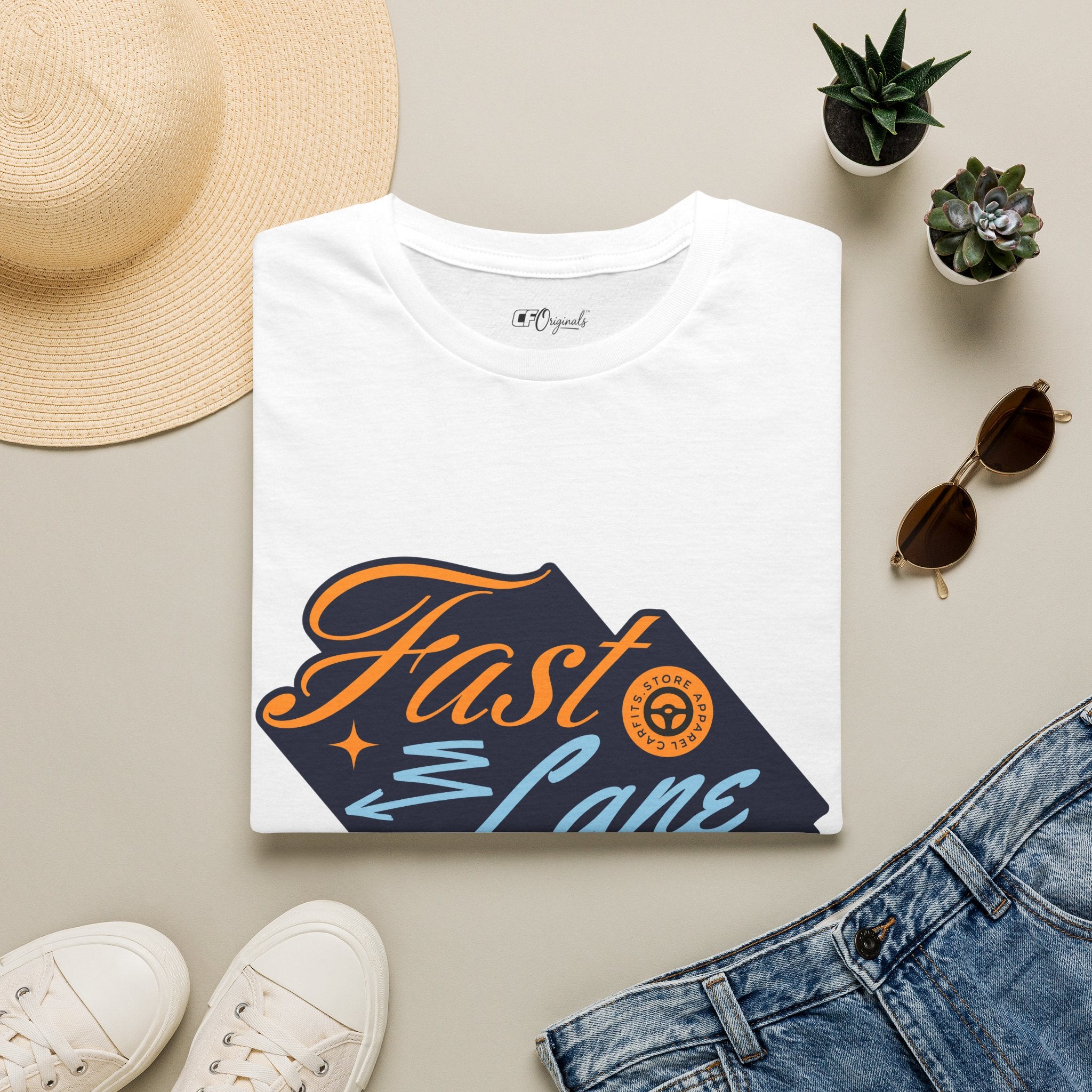 Fast Lane T-Shirt — Retro Racing Car Graphic Tee