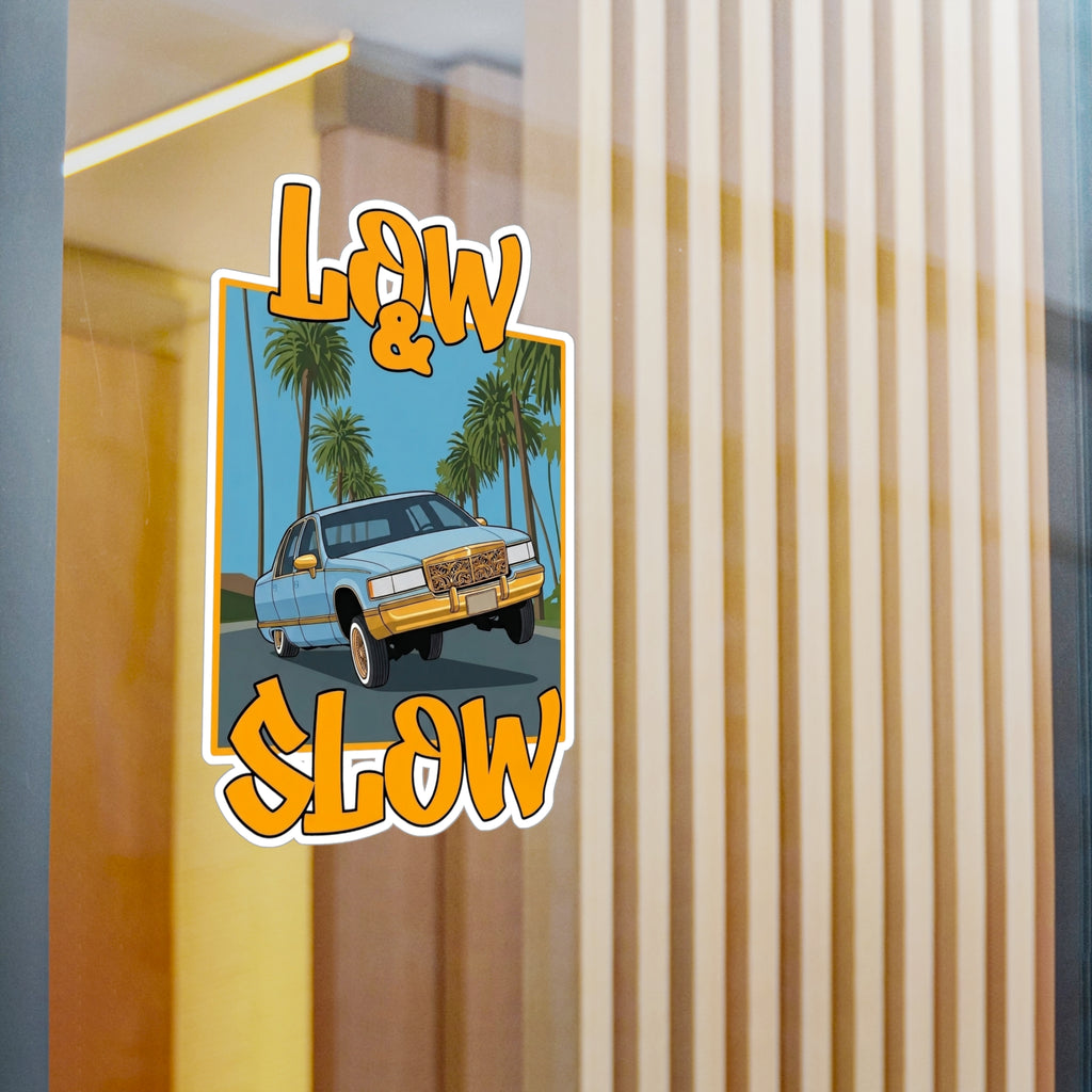 Low & Slow Car Sticker — Vintage Lowrider Kiss-Cut Vinyl Decal