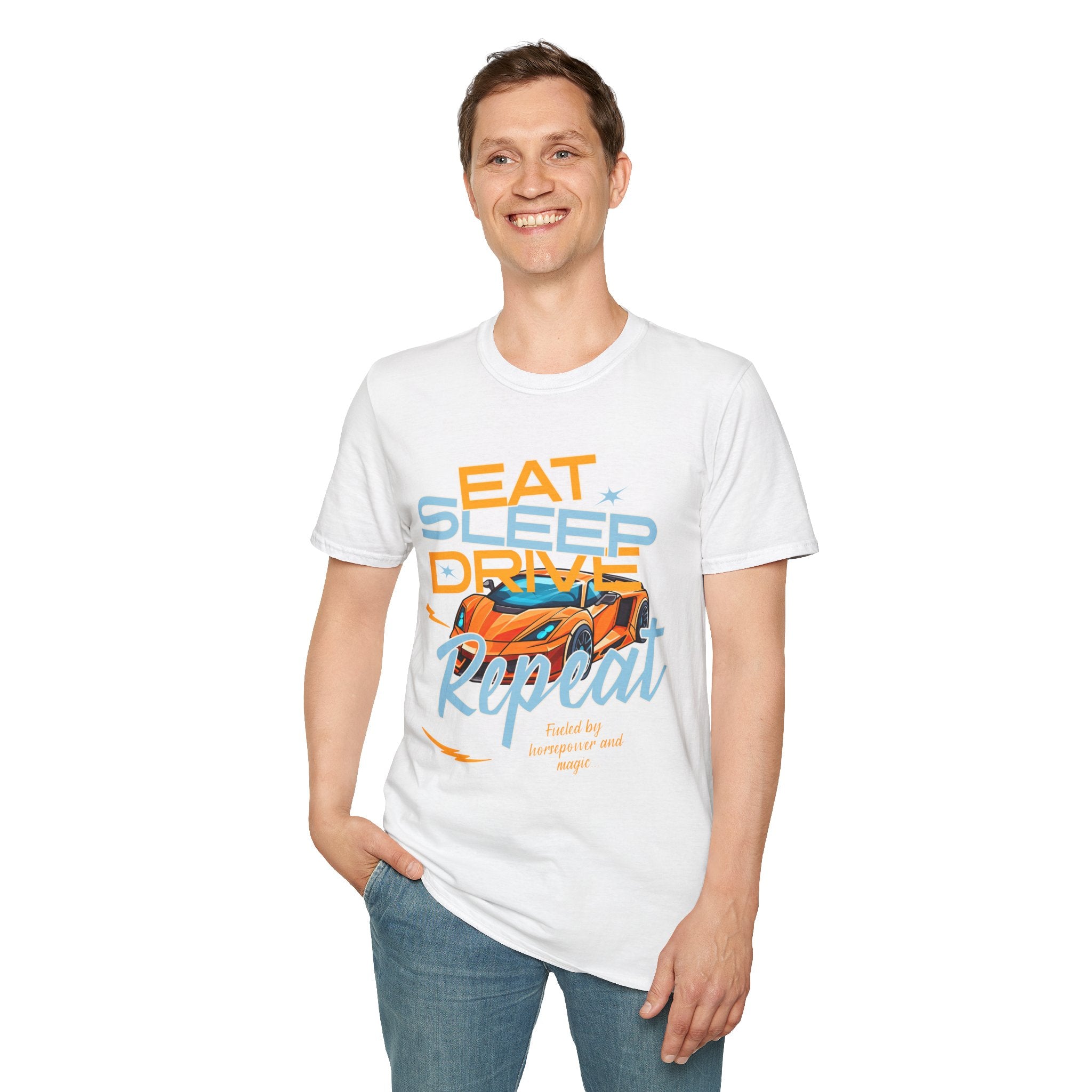 Eat Sleep Drive Repeat T-Shirt — Racing Car Graphic Tee for Motorsport Fans