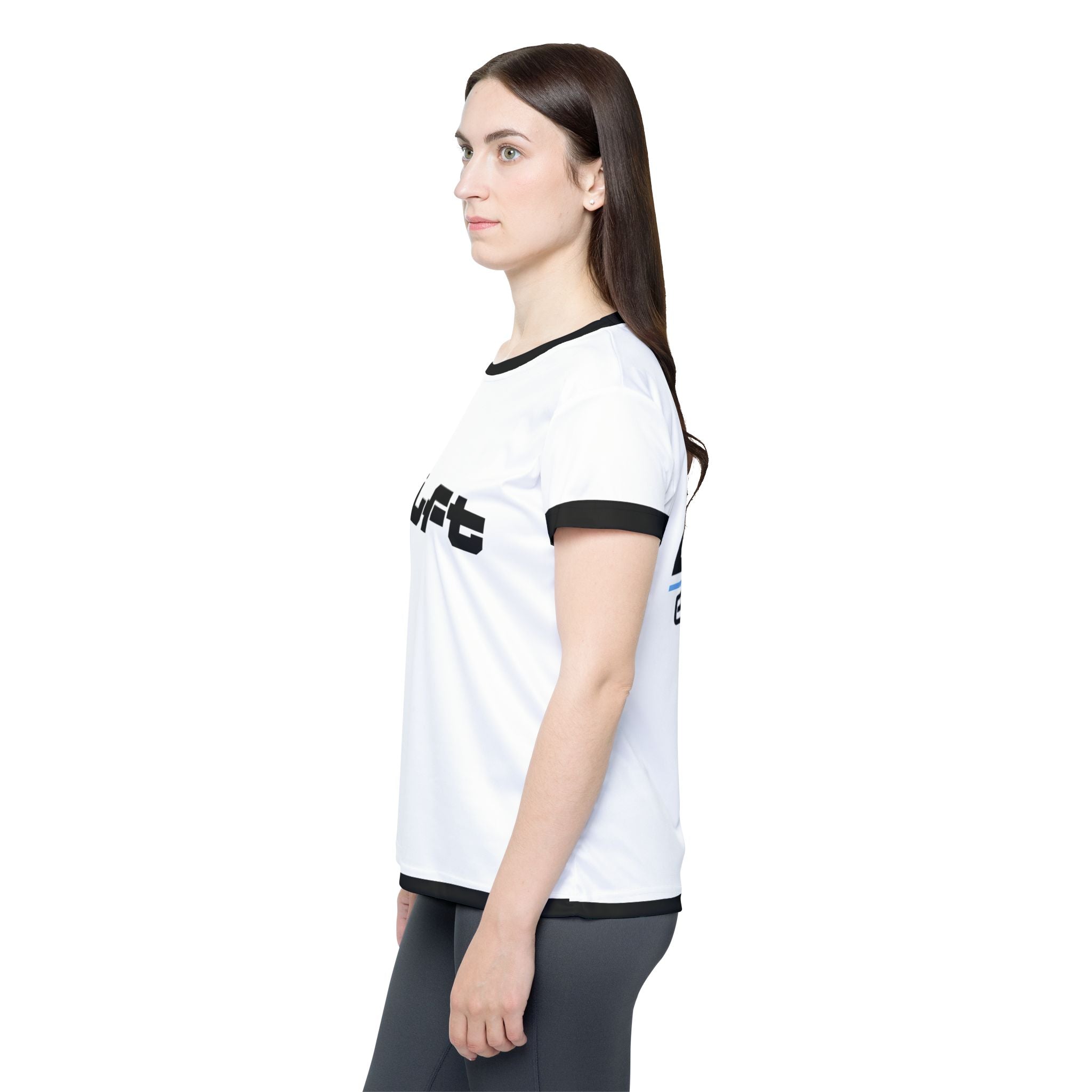 Shift Racing Women's Sports Jersey — White Athletic Tee with 26 ESTD Back Number