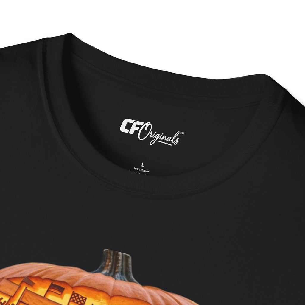 Vintage Racing Pumpkin T-Shirt — Retro Car Grand Prix Halloween Tee