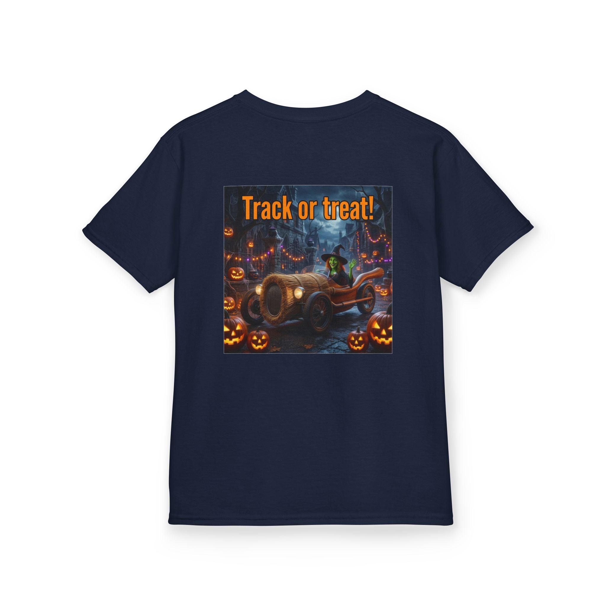 'Track or Treat!' Halloween Racing Car - Kid's Tee Shirt