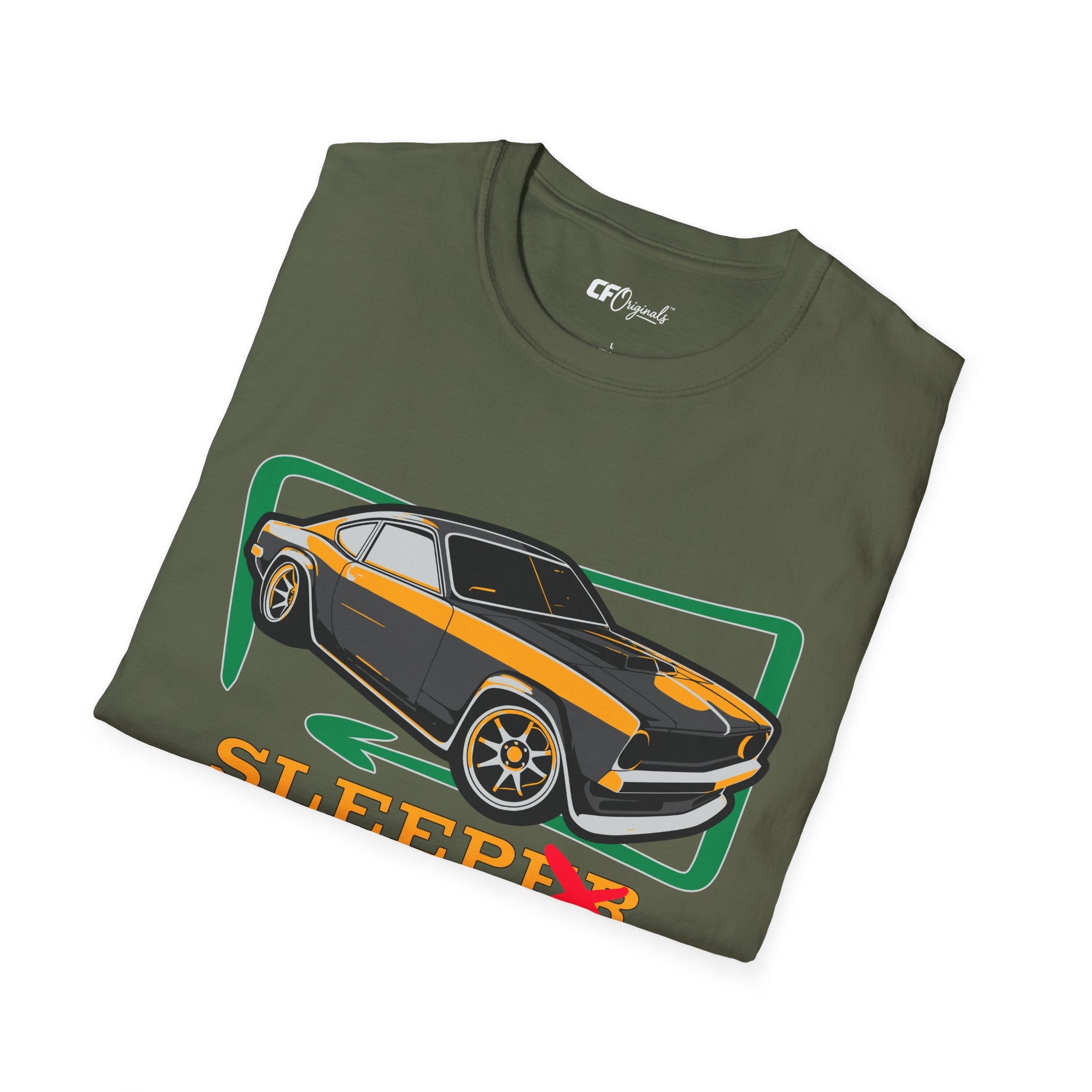 Classic Muscle Car T-Shirt — Retro 'Sleepless' Graphic Tee