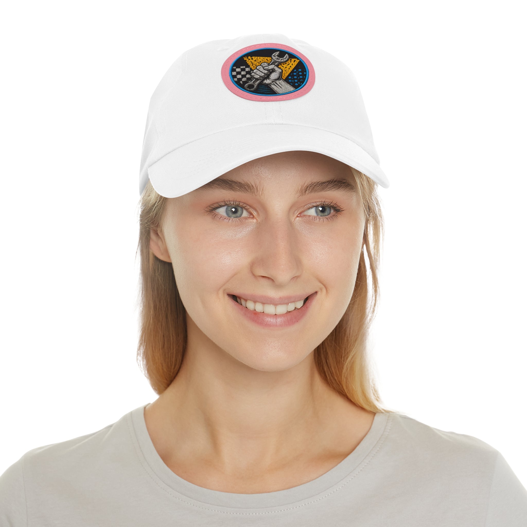 Mechanic Wrench Patch Dad Hat — Vintage Toolworker Baseball Cap