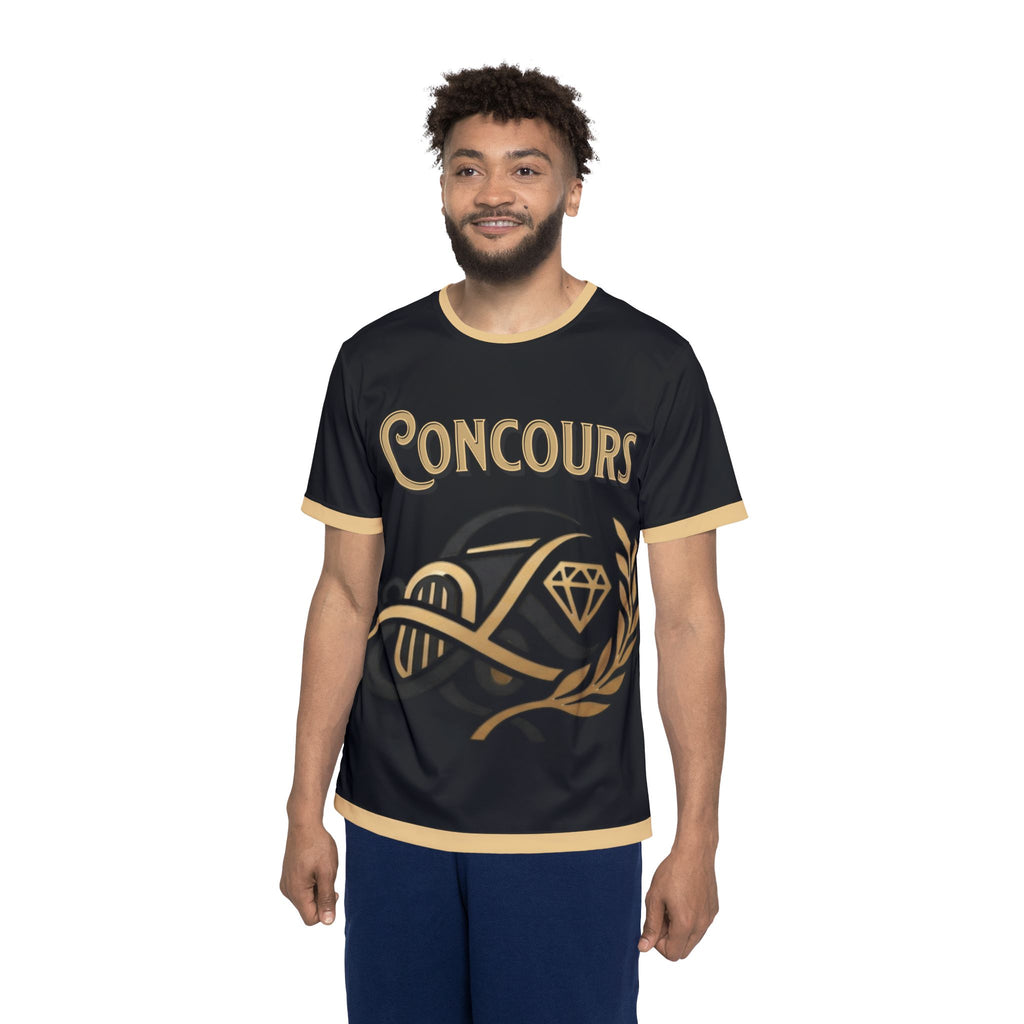 Concours D'Elegance Men's Jersey — Black & Gold Racing Tee (Number 26)