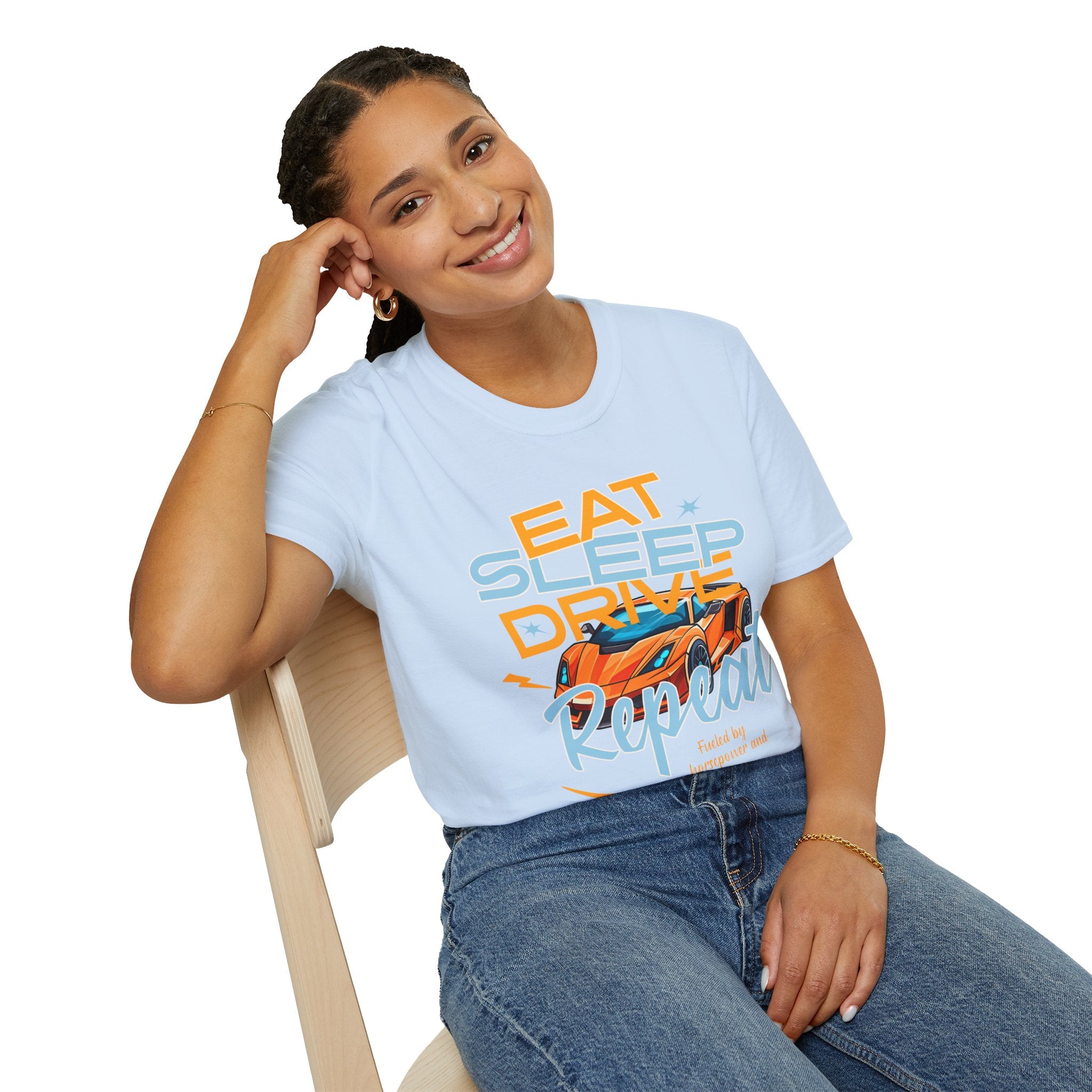 Eat Sleep Drive Repeat T-Shirt — Racing Car Graphic Tee for Motorsport Fans