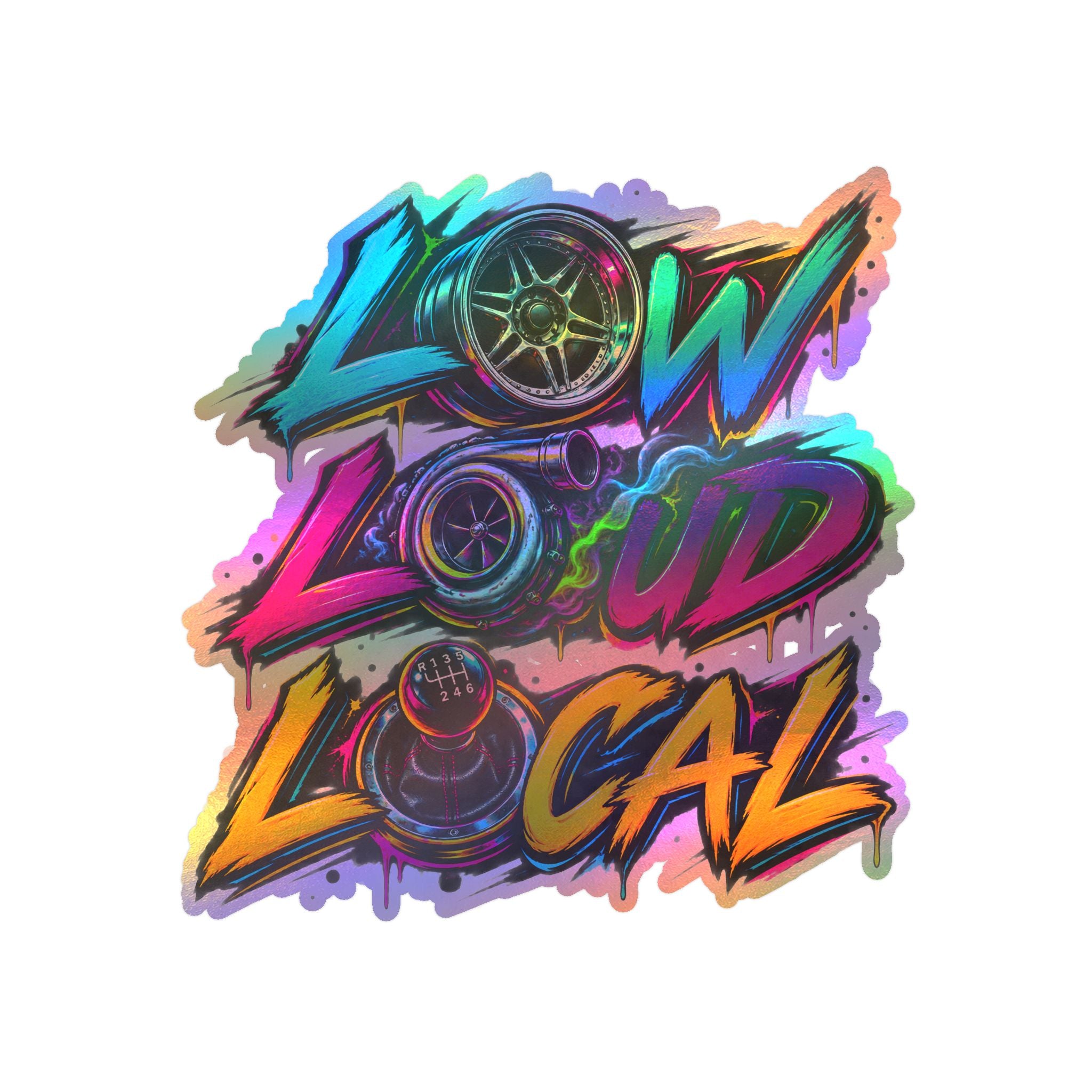 'Low Loud Local' Kiss-Cut Vinyl Sticker — Car Audio & Bass Lovers Decal