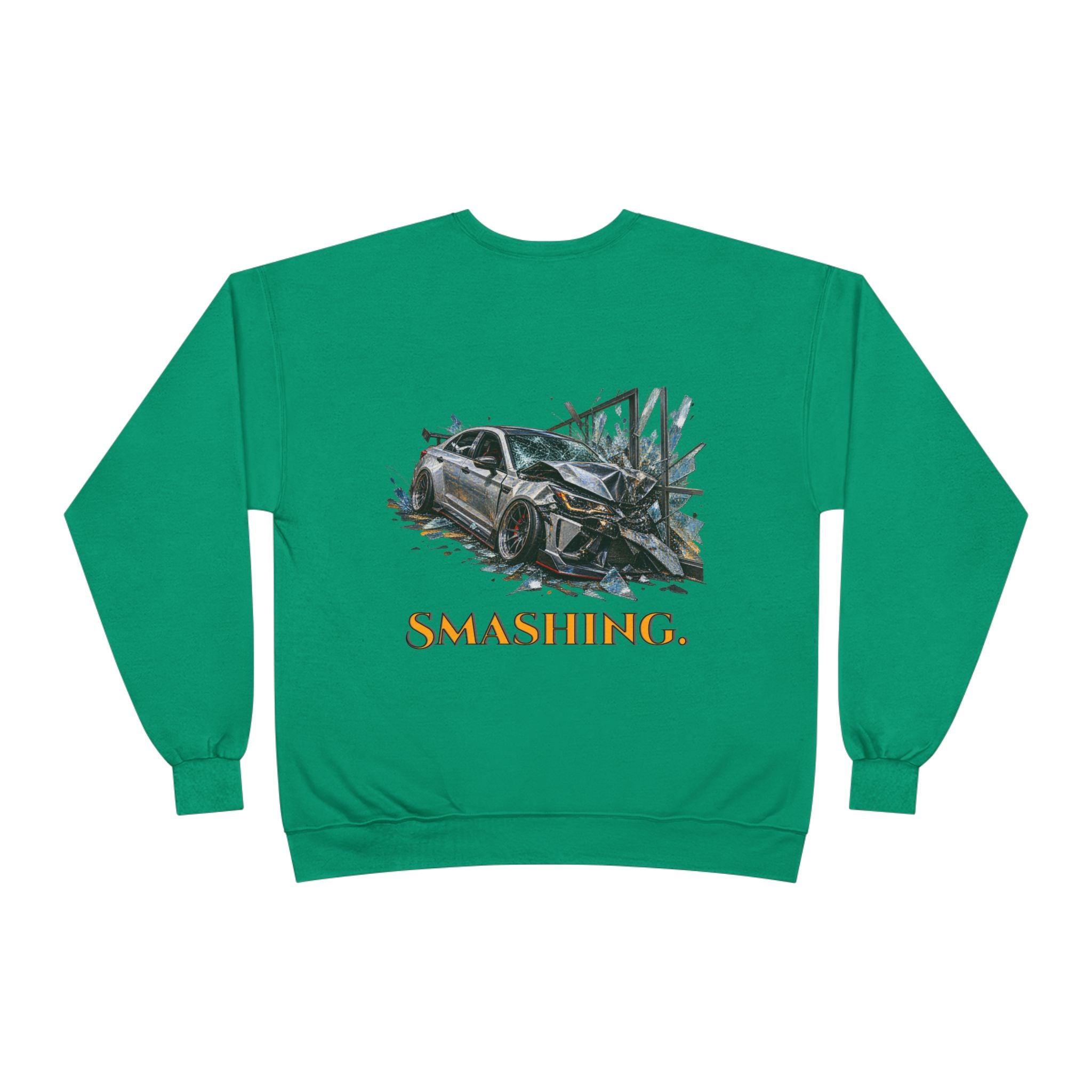 Smashing Crewneck Sweatshirt — Graphic Car Crash Design