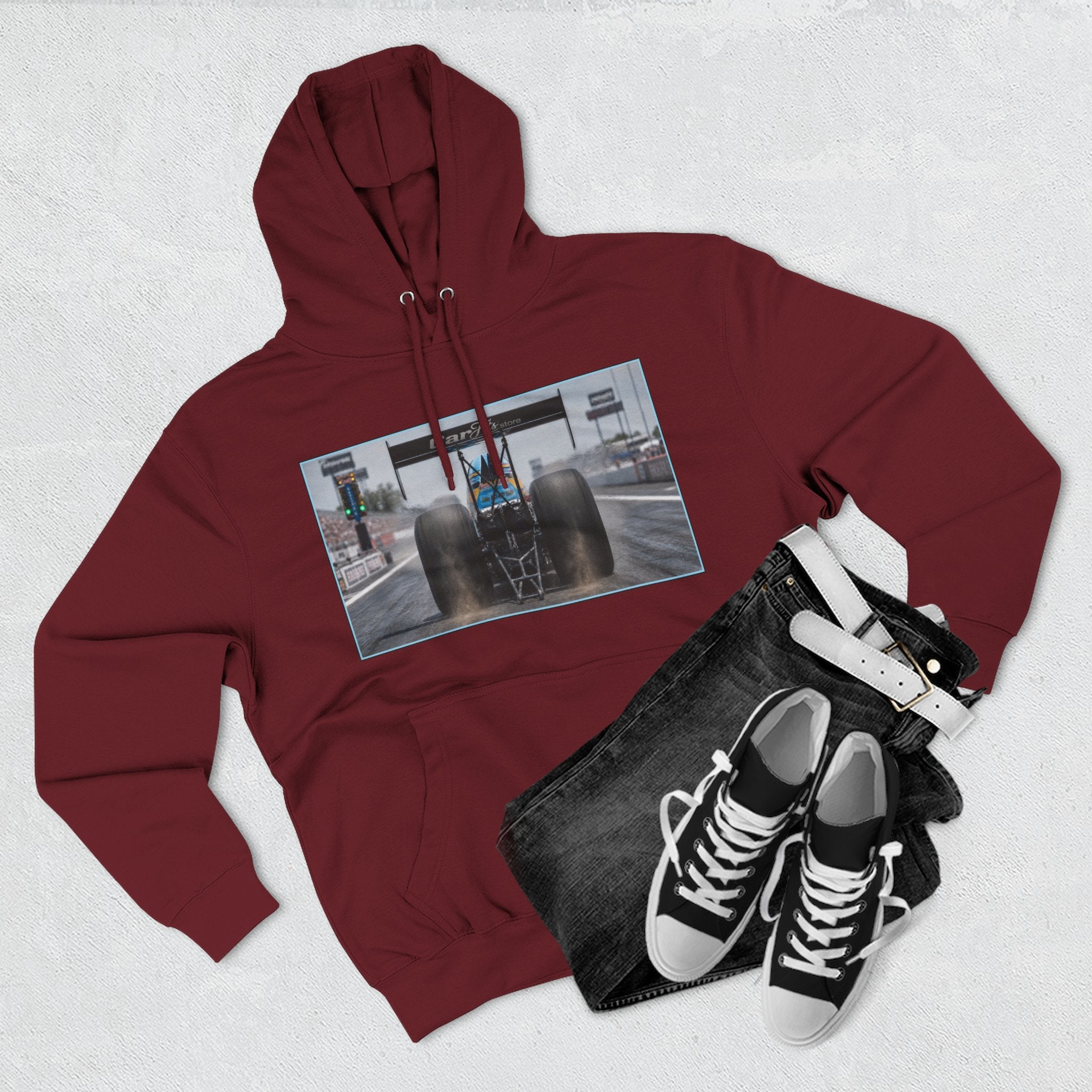 Racing Dragster Hoodie — "Land of 10,000HP" Fleece Pullover