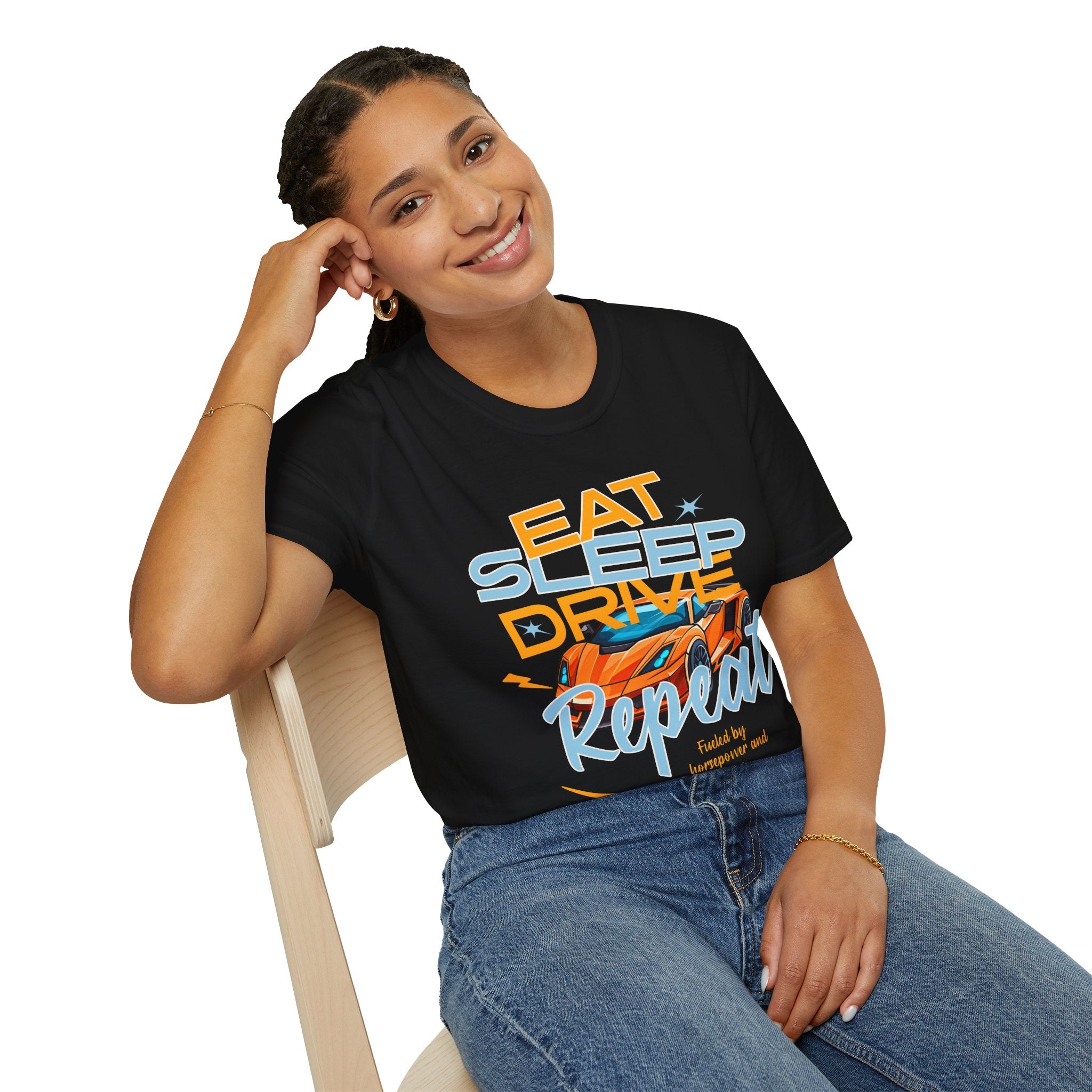 Eat Sleep Drive Repeat T-Shirt — Racing Car Graphic Tee for Motorsport Fans