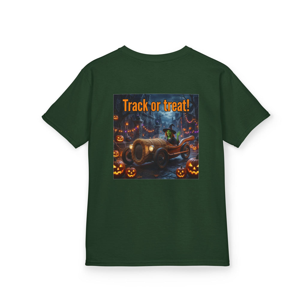 'Track or Treat!' Halloween Racing Car - Kid's Tee Shirt
