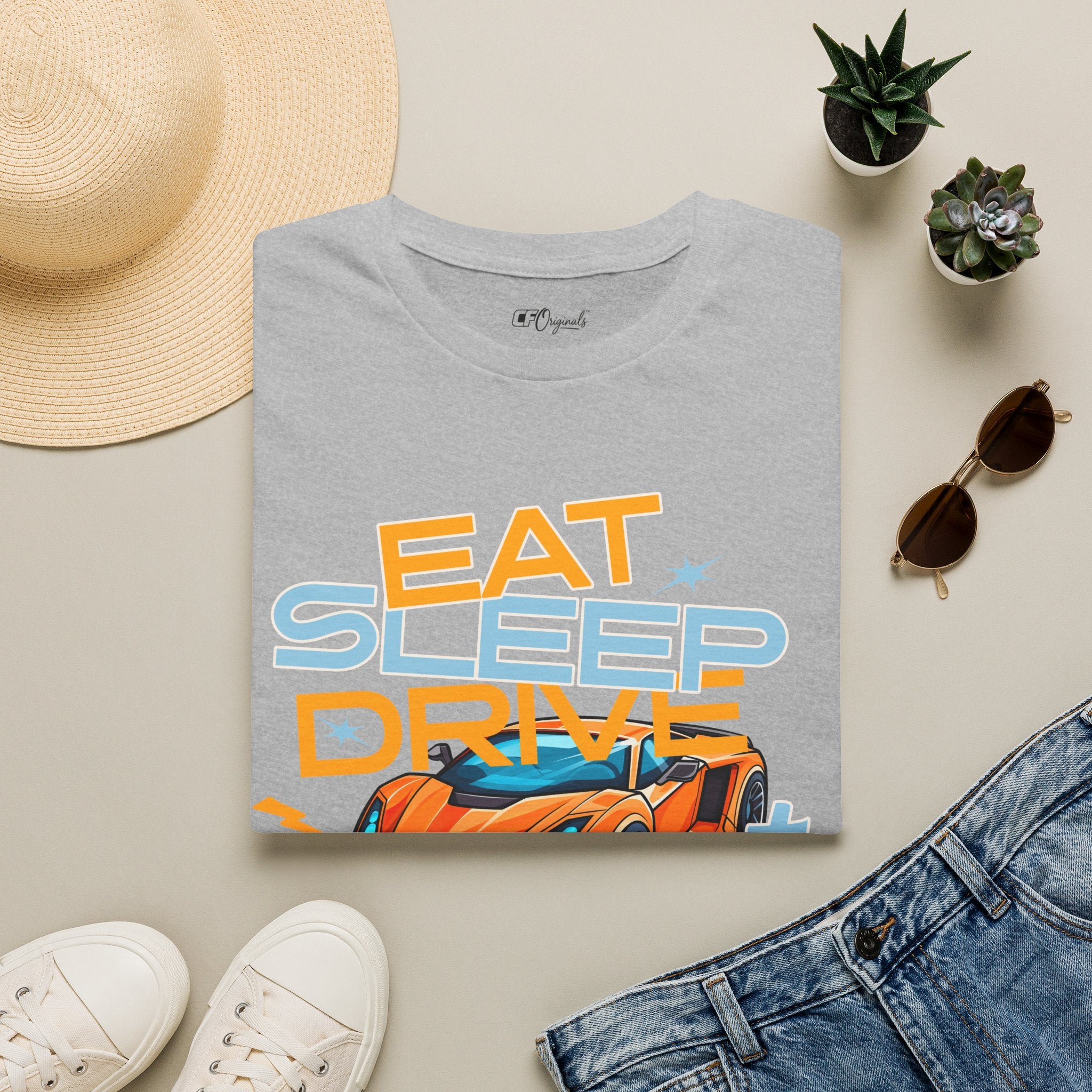 Eat Sleep Drive Repeat T-Shirt — Racing Car Graphic Tee for Motorsport Fans