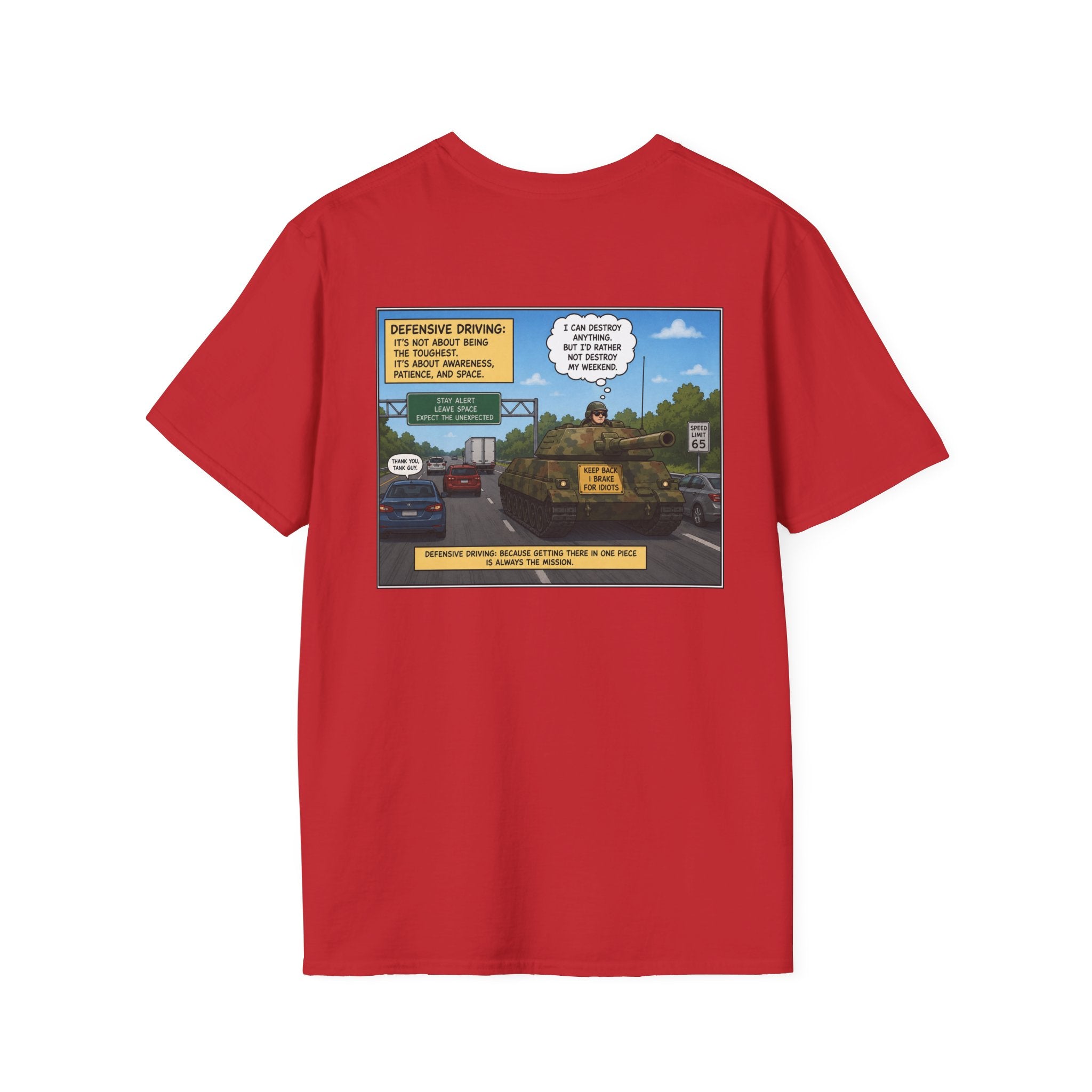 Military Tank Driver Tee — Defensive Driving Humor T-Shirt