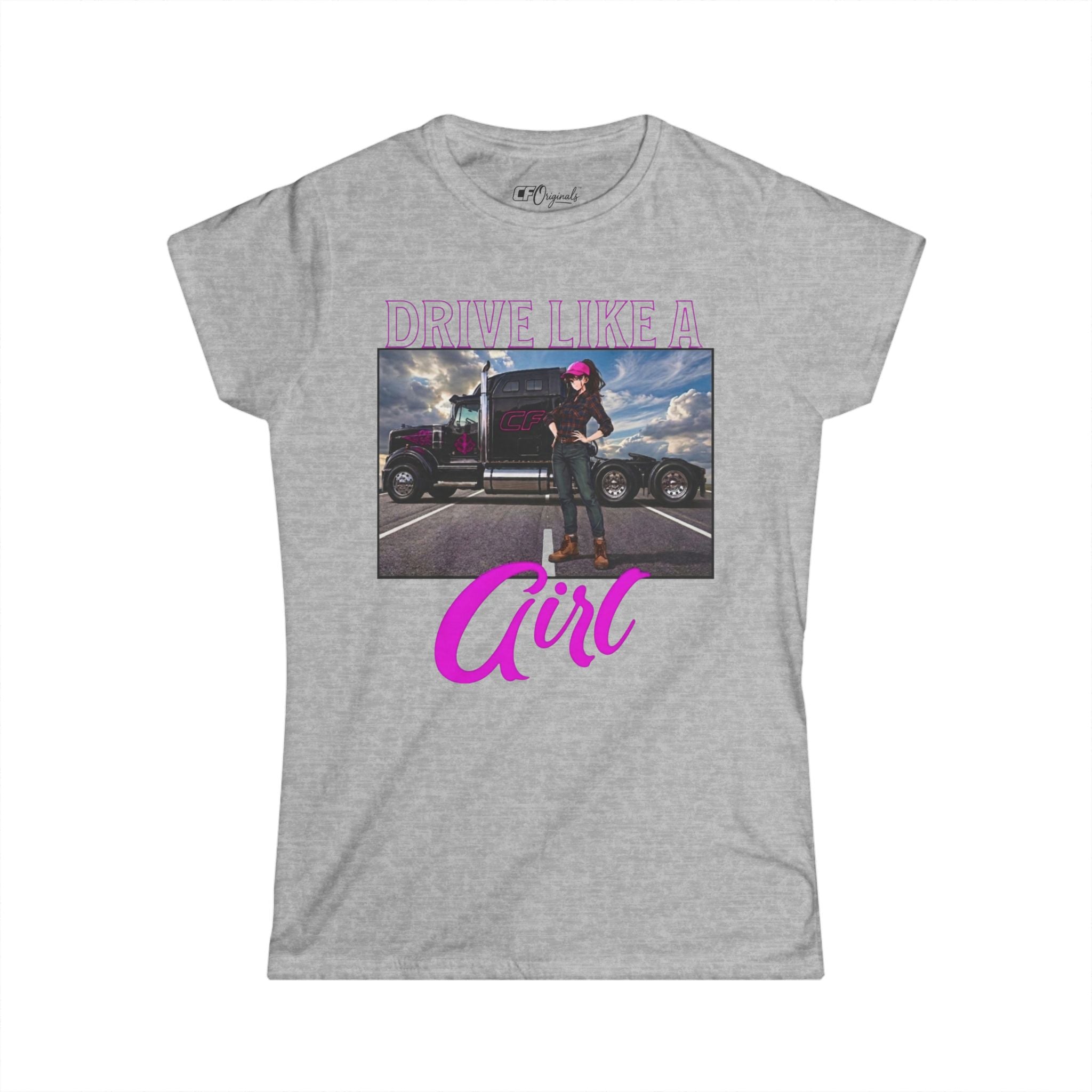 Drive Like A Girl Trucking Tee - Women's Crewneck Short Sleeve