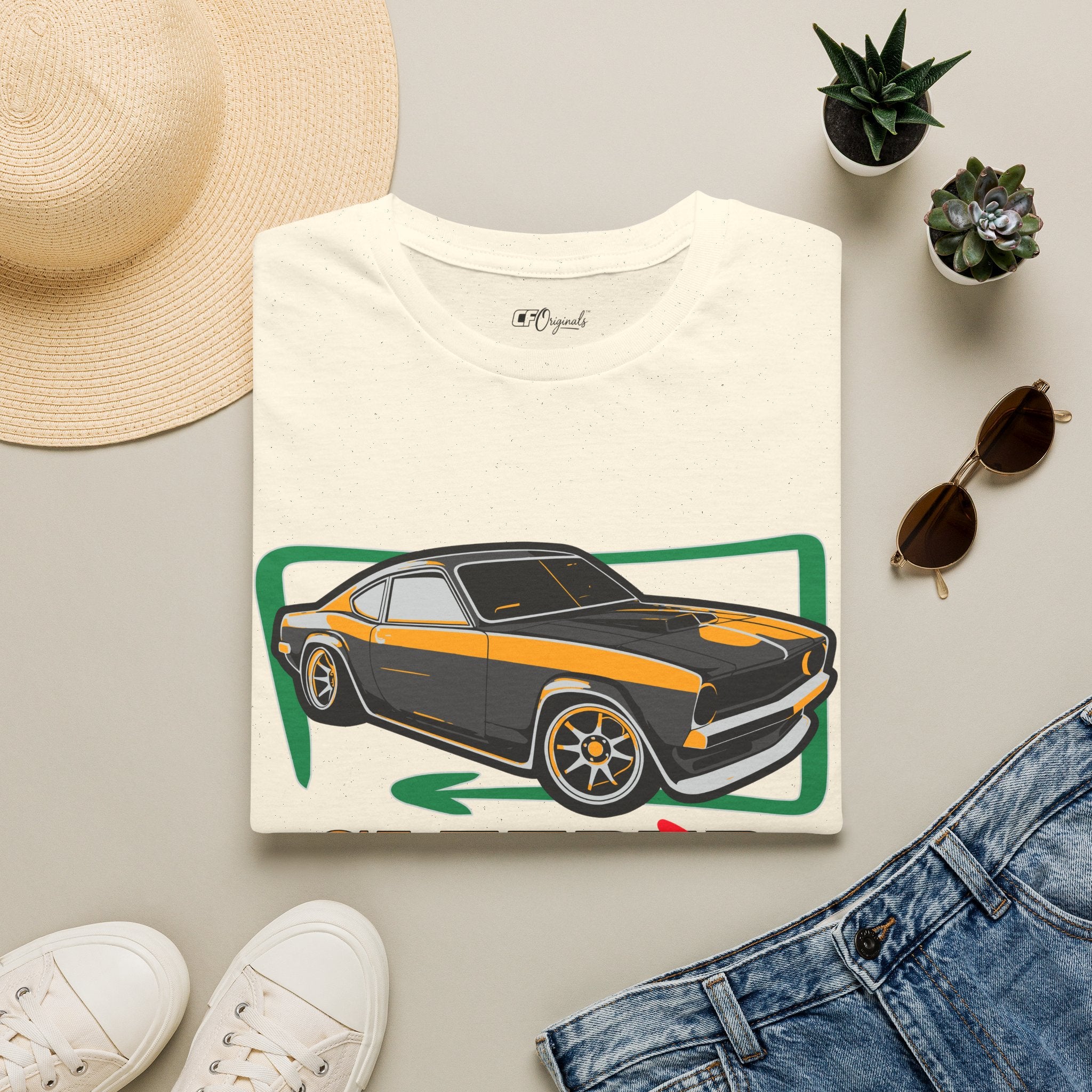 Classic Muscle Car T-Shirt — Retro 'Sleepless' Graphic Tee
