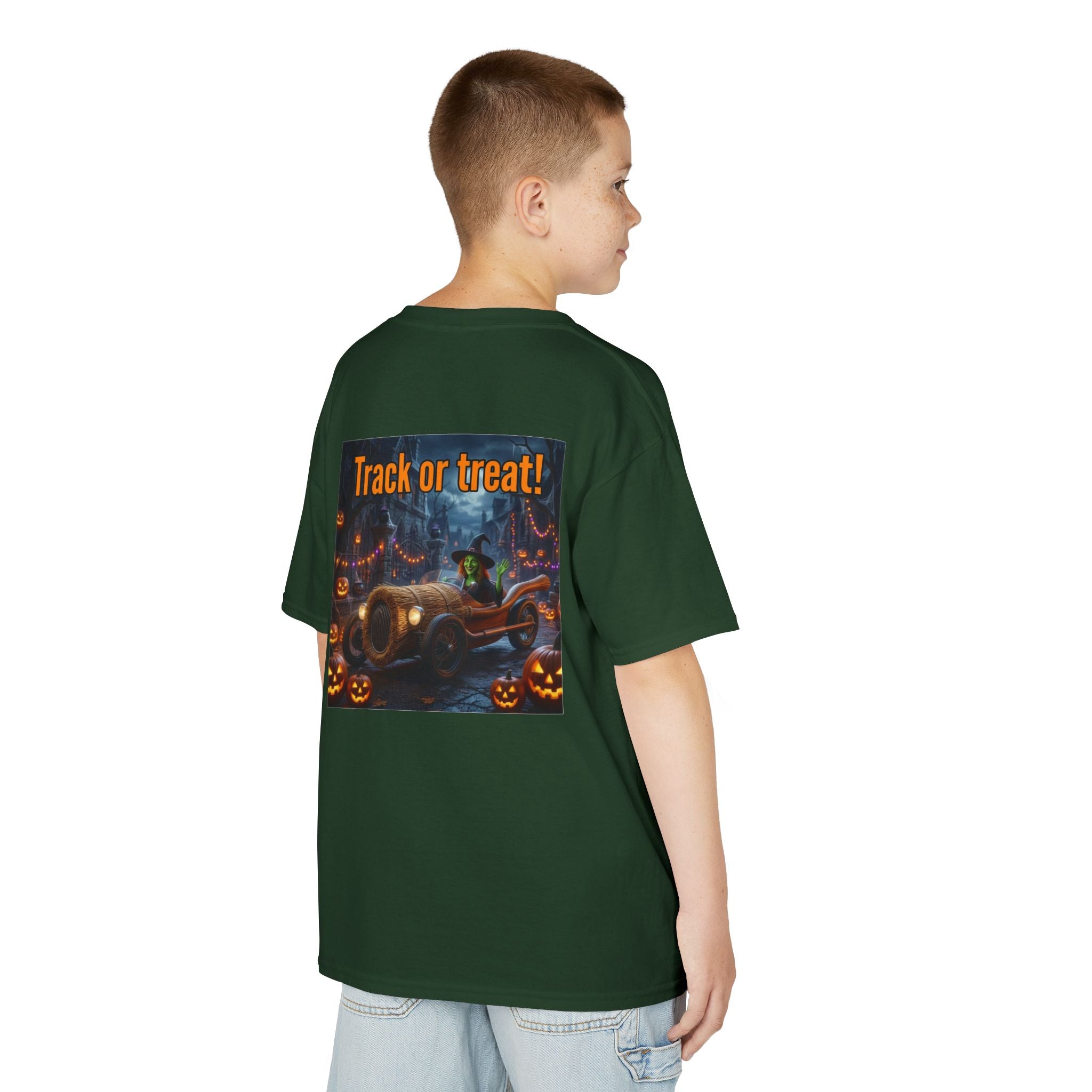 'Track or Treat!' Halloween Racing Car - Kid's Tee Shirt