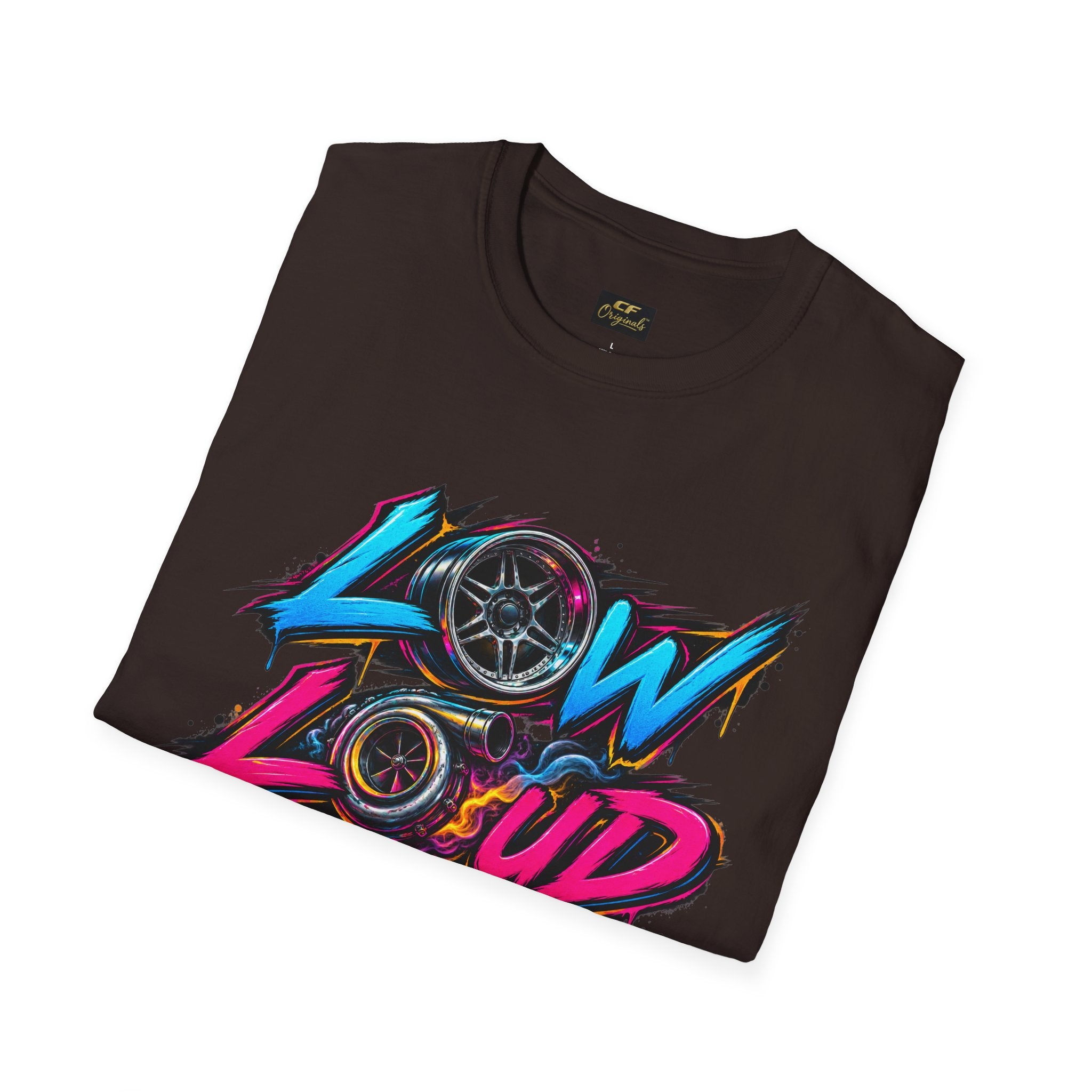 'Low Loud Local' - Neon Car T-Shirt