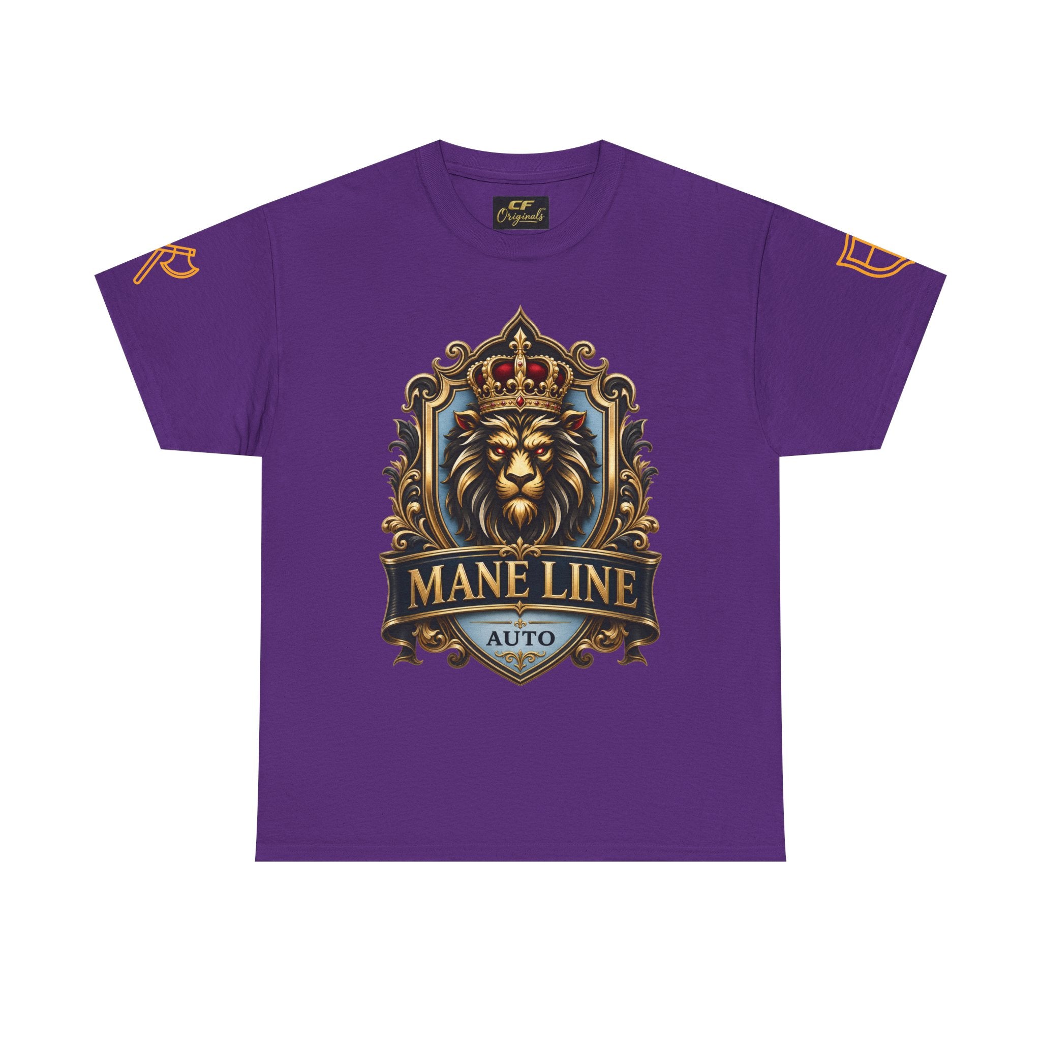 Lion Crest Tee — "Mane Line Auto" Vintage Heraldic Graphic Shirt