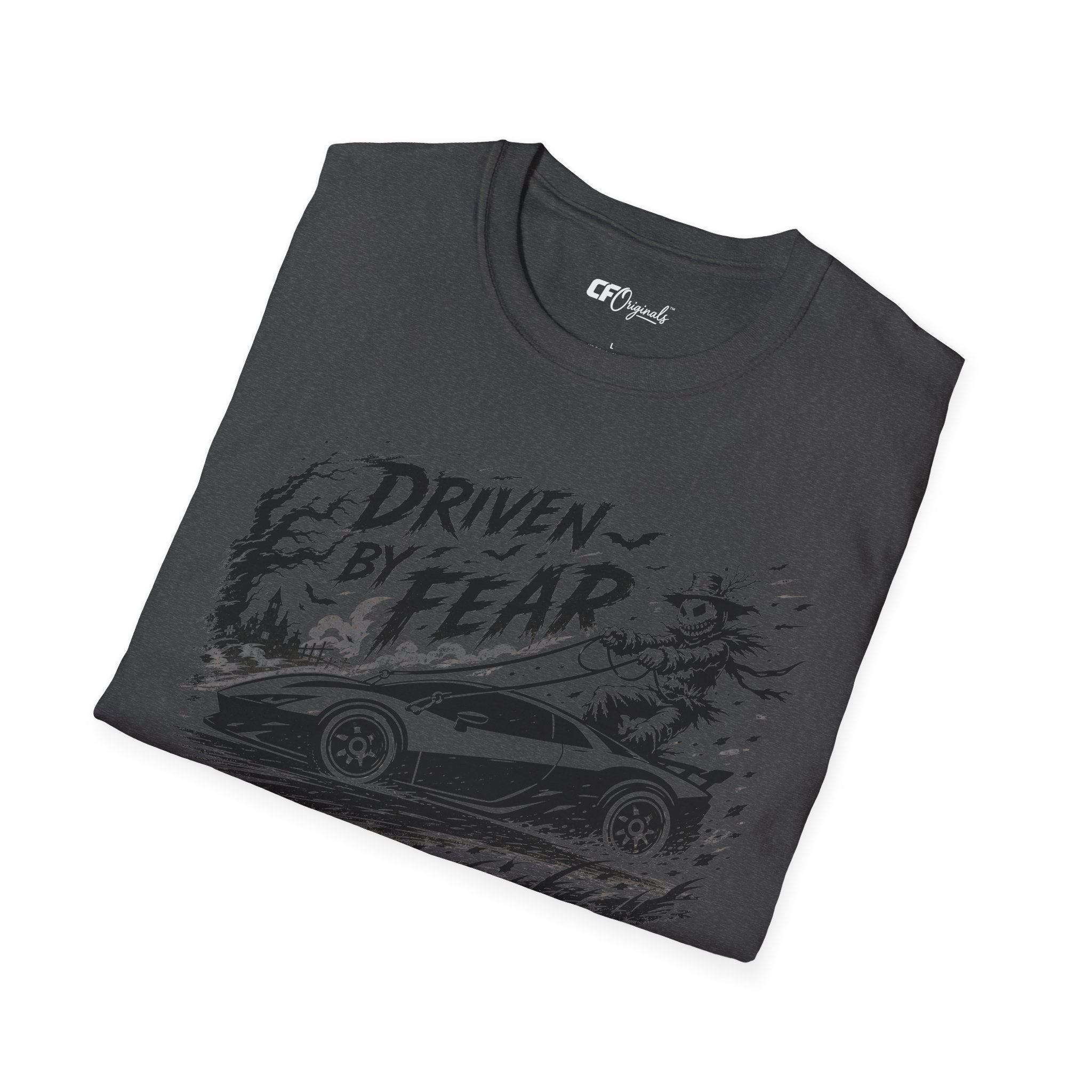 Driven By Fear T‑Shirt — Horror Sports Car Graphic Tee