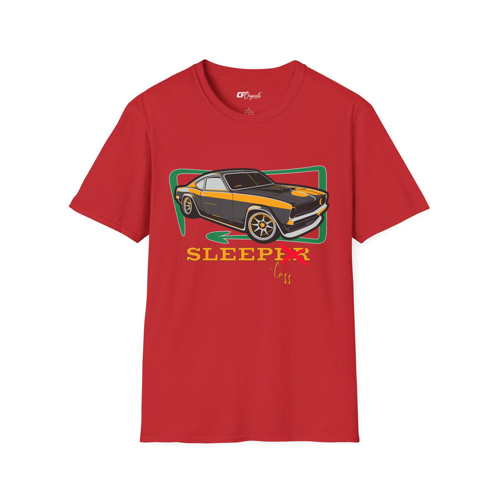 Classic Muscle Car T-Shirt — Retro 'Sleepless' Graphic Tee