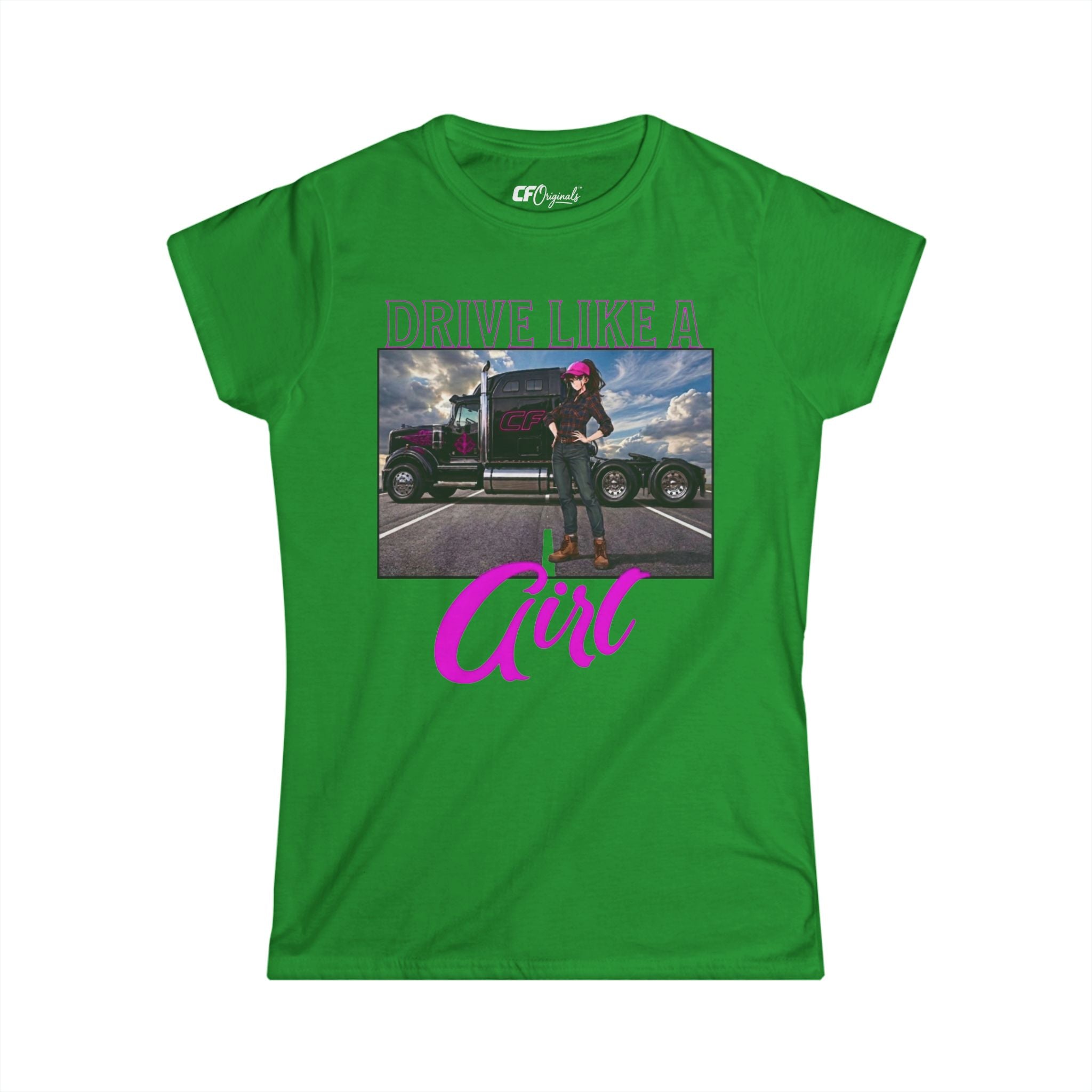Drive Like A Girl Trucking Tee - Women's Crewneck Short Sleeve