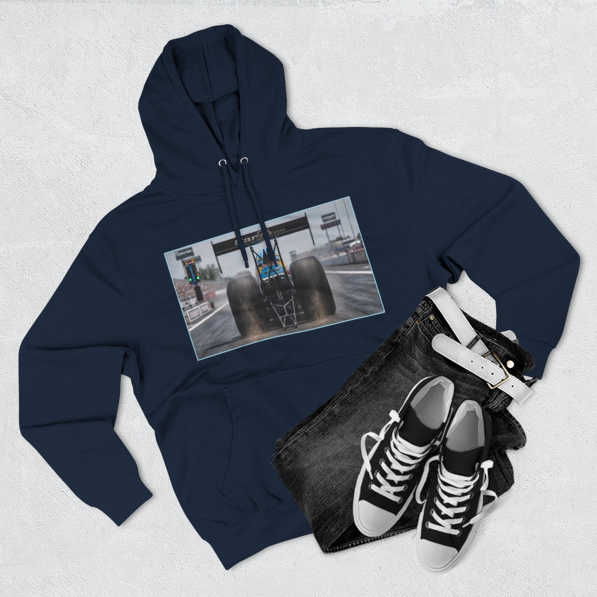 Racing Dragster Hoodie — "Land of 10,000HP" Fleece Pullover