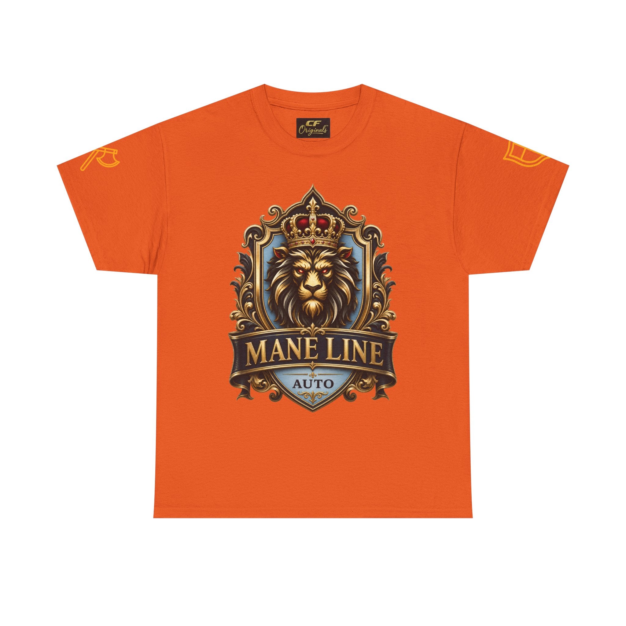 Lion Crest Tee — "Mane Line Auto" Vintage Heraldic Graphic Shirt